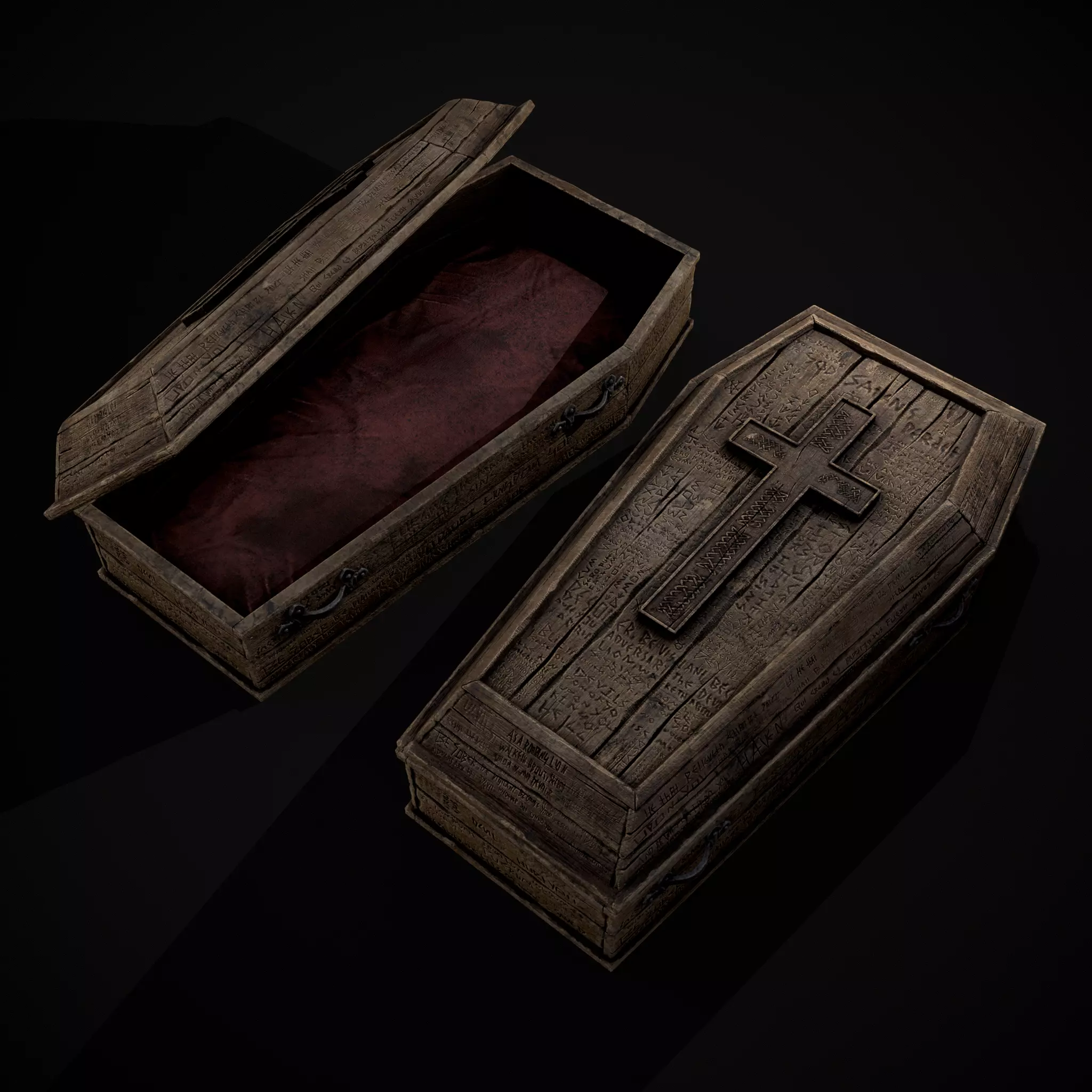 Coffin of the Damned Low-poly 3D model_0