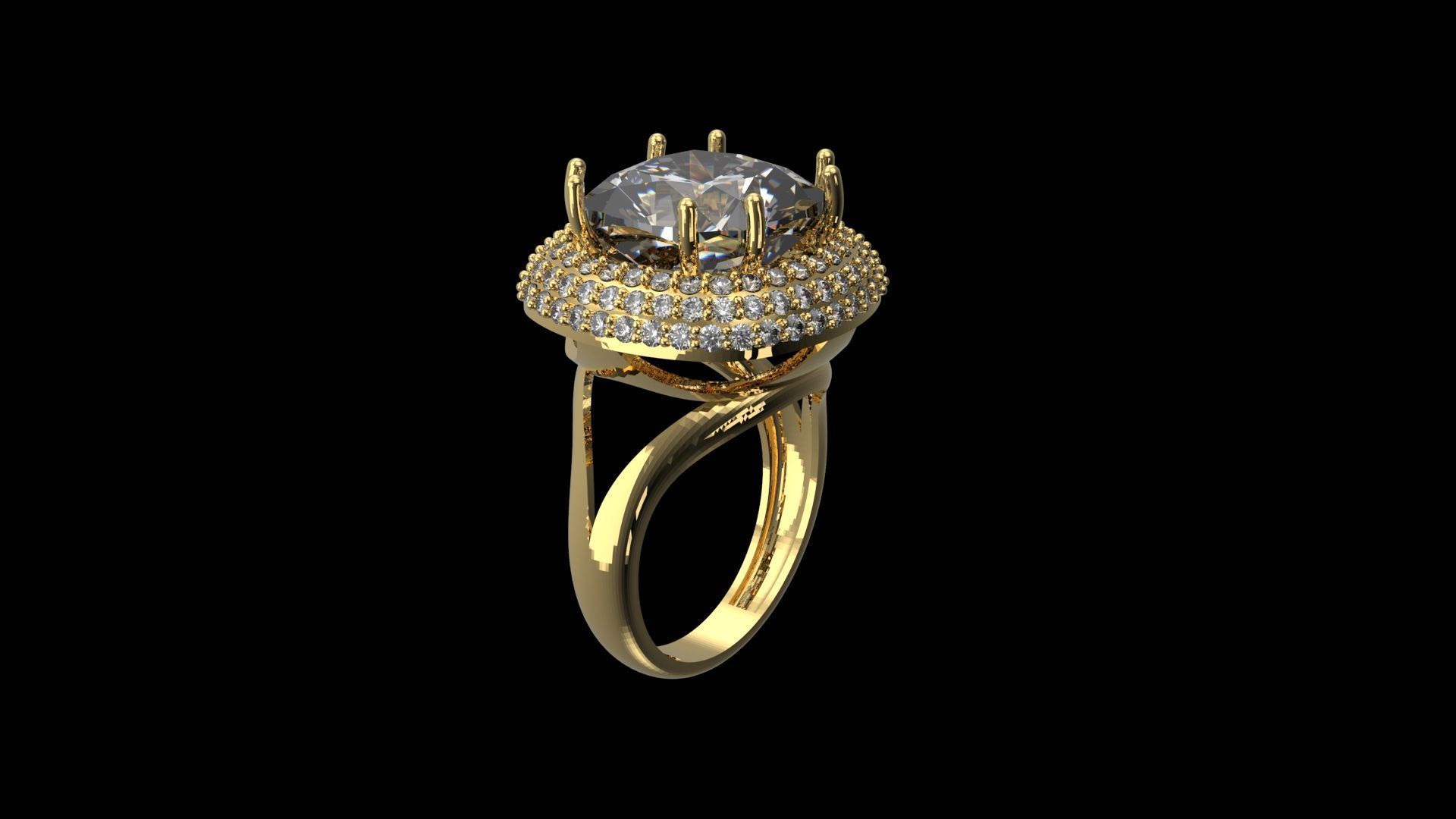 coution cut  ring 3D print model_3