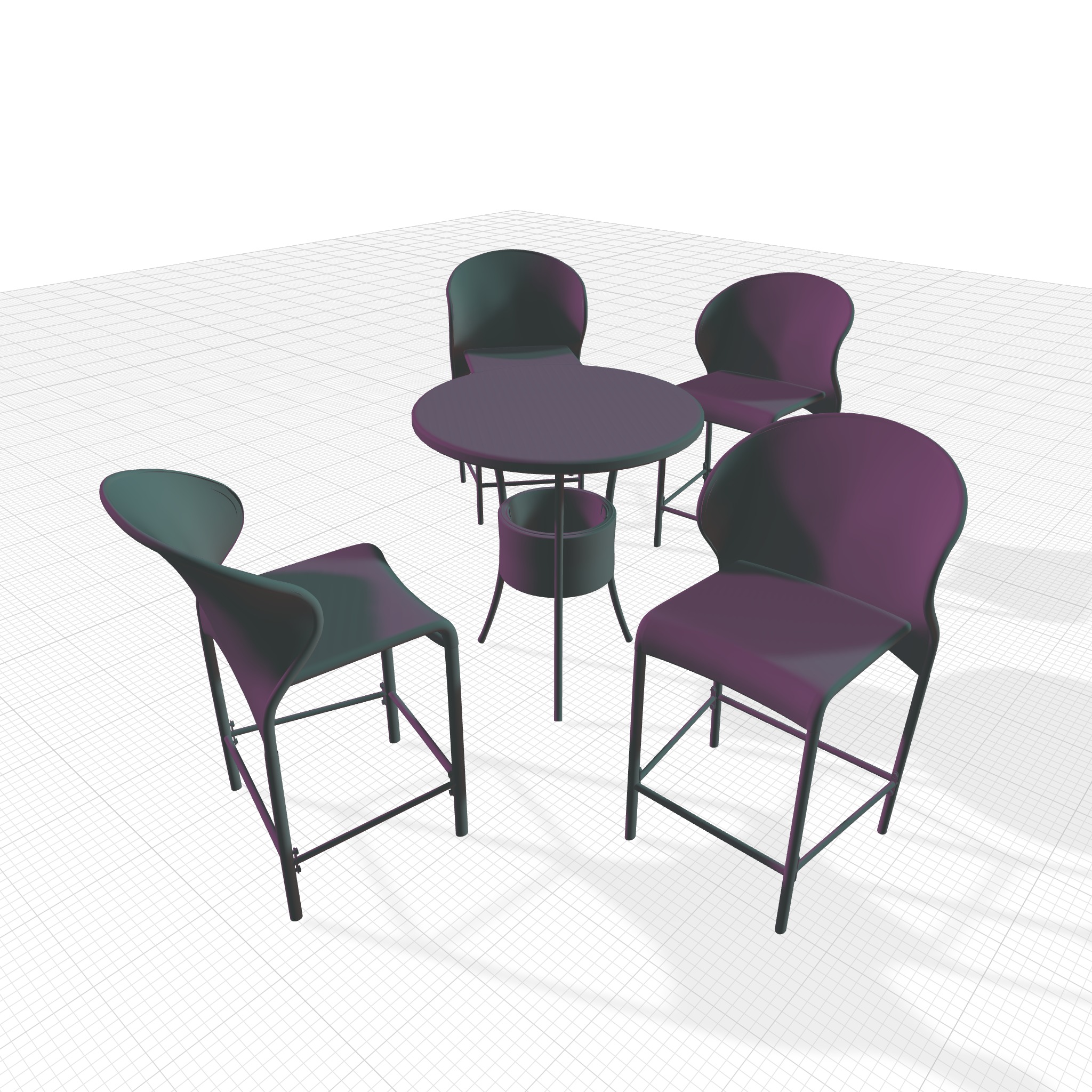 Nicodemus Long Dining Set 3D model_2