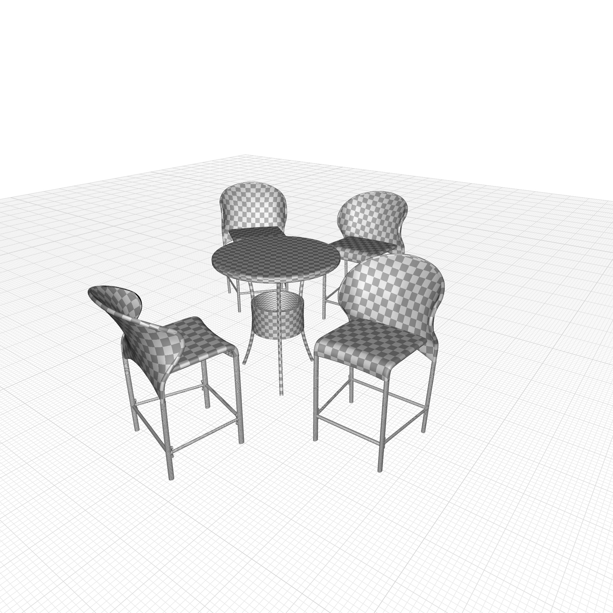Nicodemus Long Dining Set 3D model_1