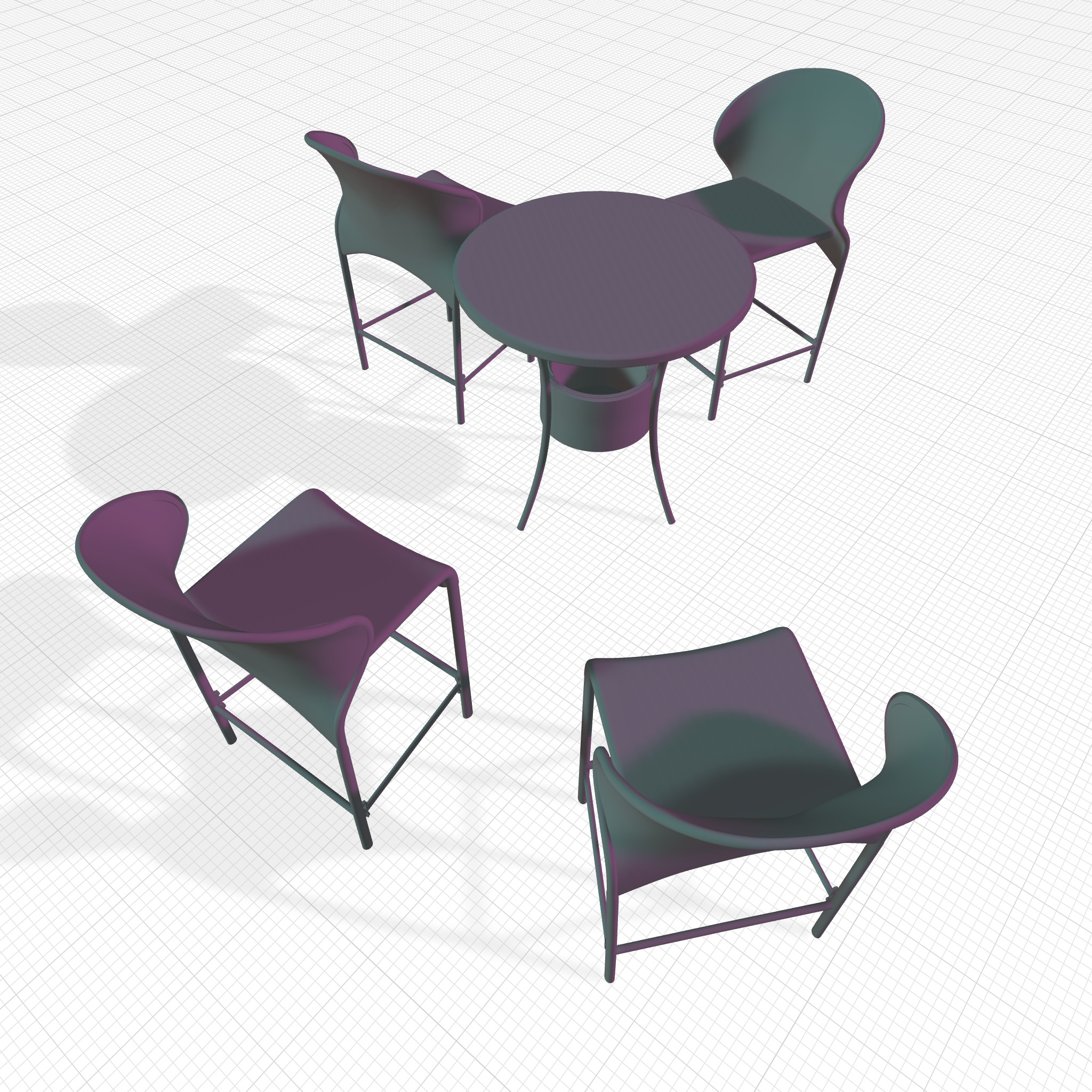 Nicodemus Long Dining Set 3D model_4