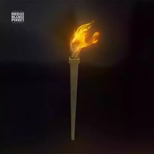 Medieval Torch V02 Low-poly 3D model