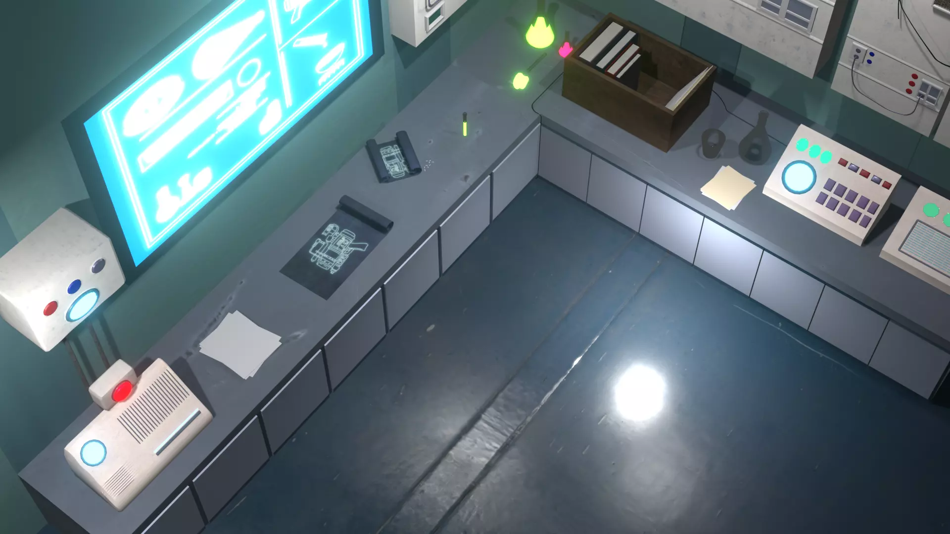 3D Model of a Futuristic Laboratory by AKIRAA-LM Low-poly 3D model_0