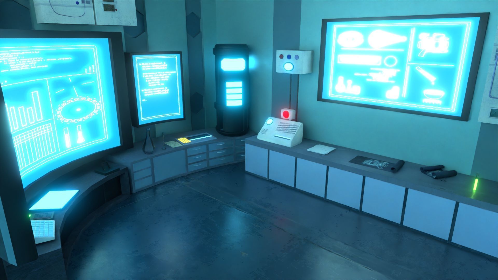 3D Model of a Futuristic Laboratory by AKIRAA-LM Low-poly 3D model_1
