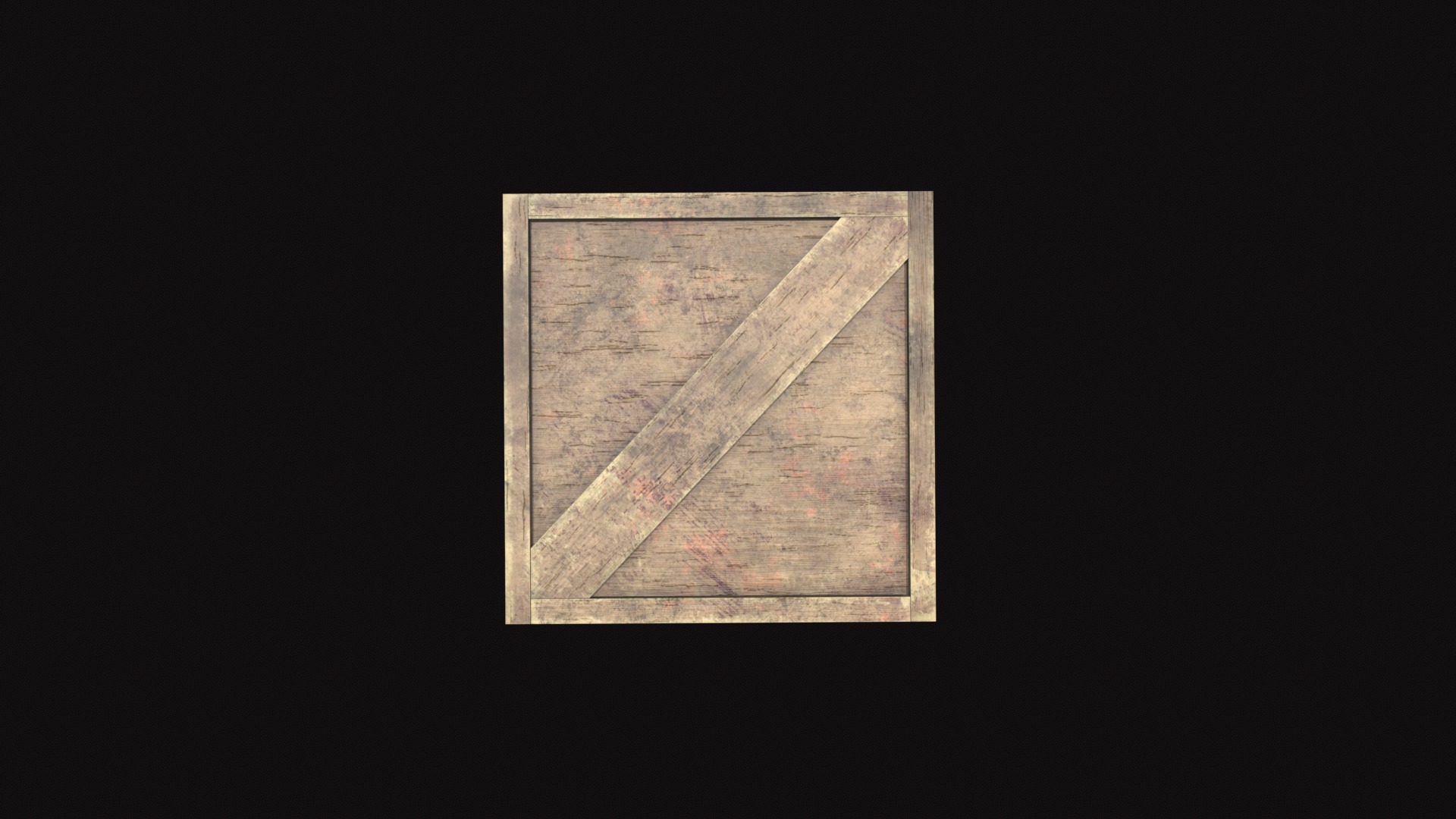 Wooden Box Low-poly 3D model_6