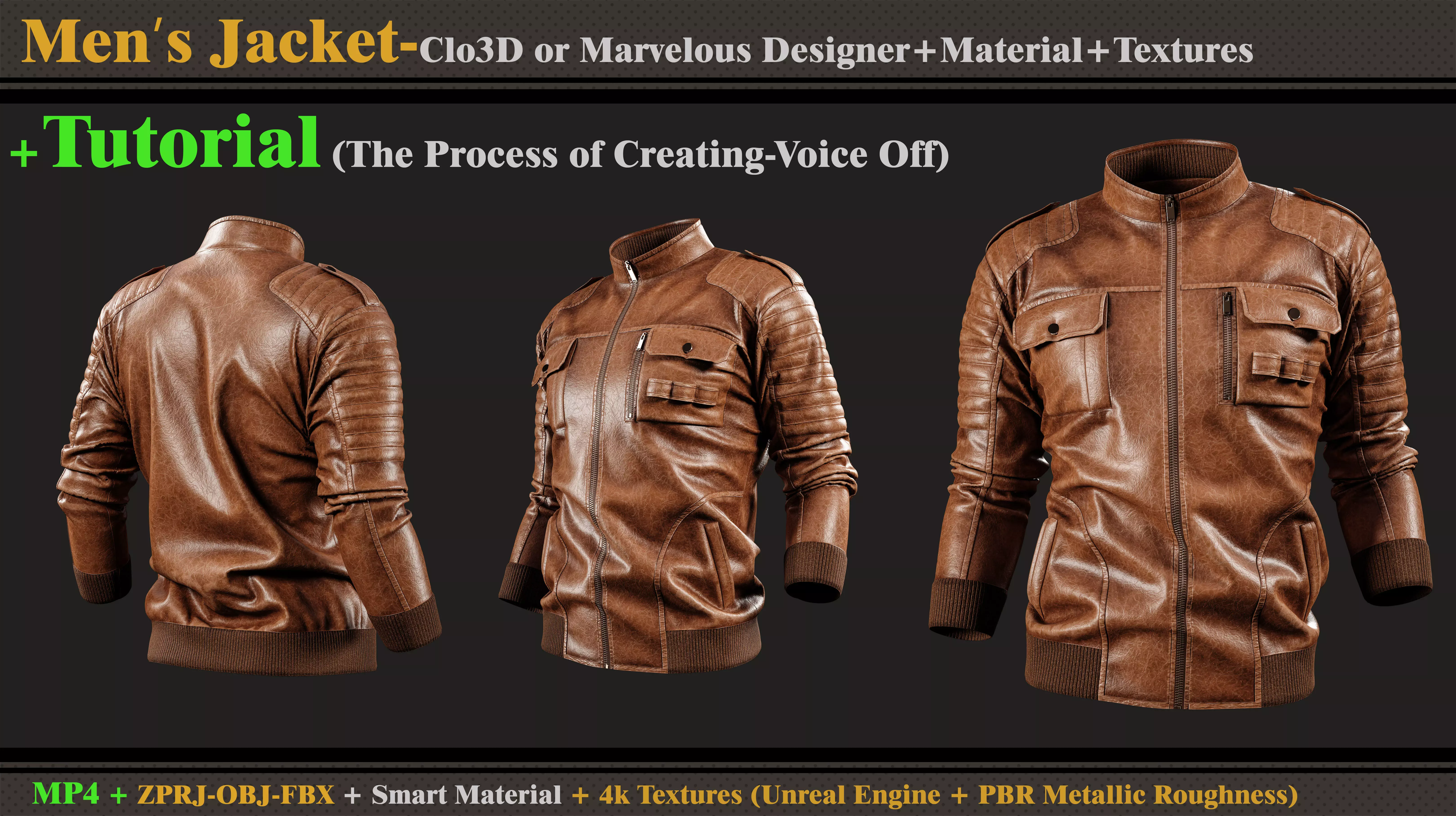 The Process of Creating Mens Jacket-TUTORIAl-Files 3D model_0