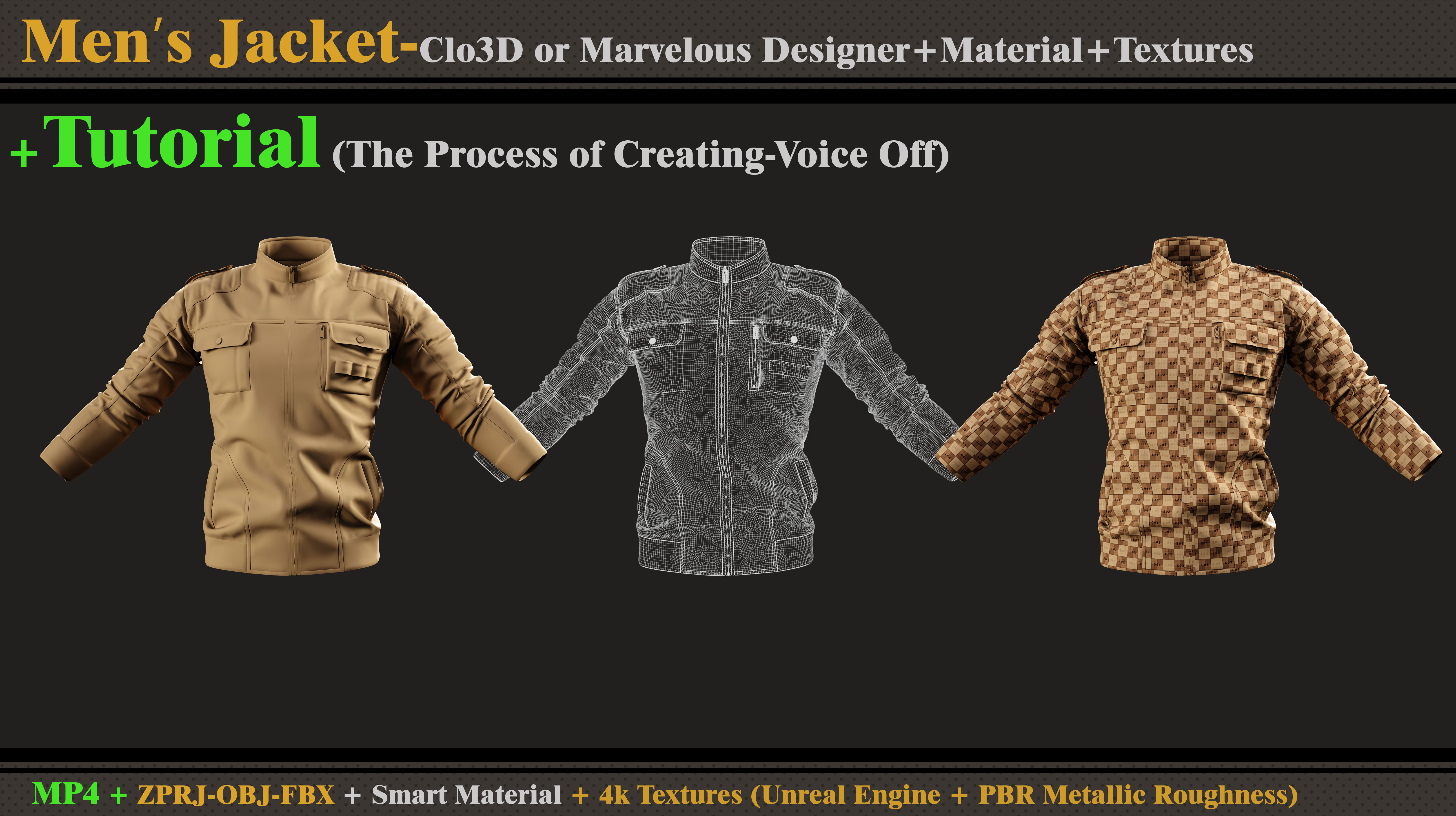 The Process of Creating Mens Jacket-TUTORIAl-Files 3D model_3