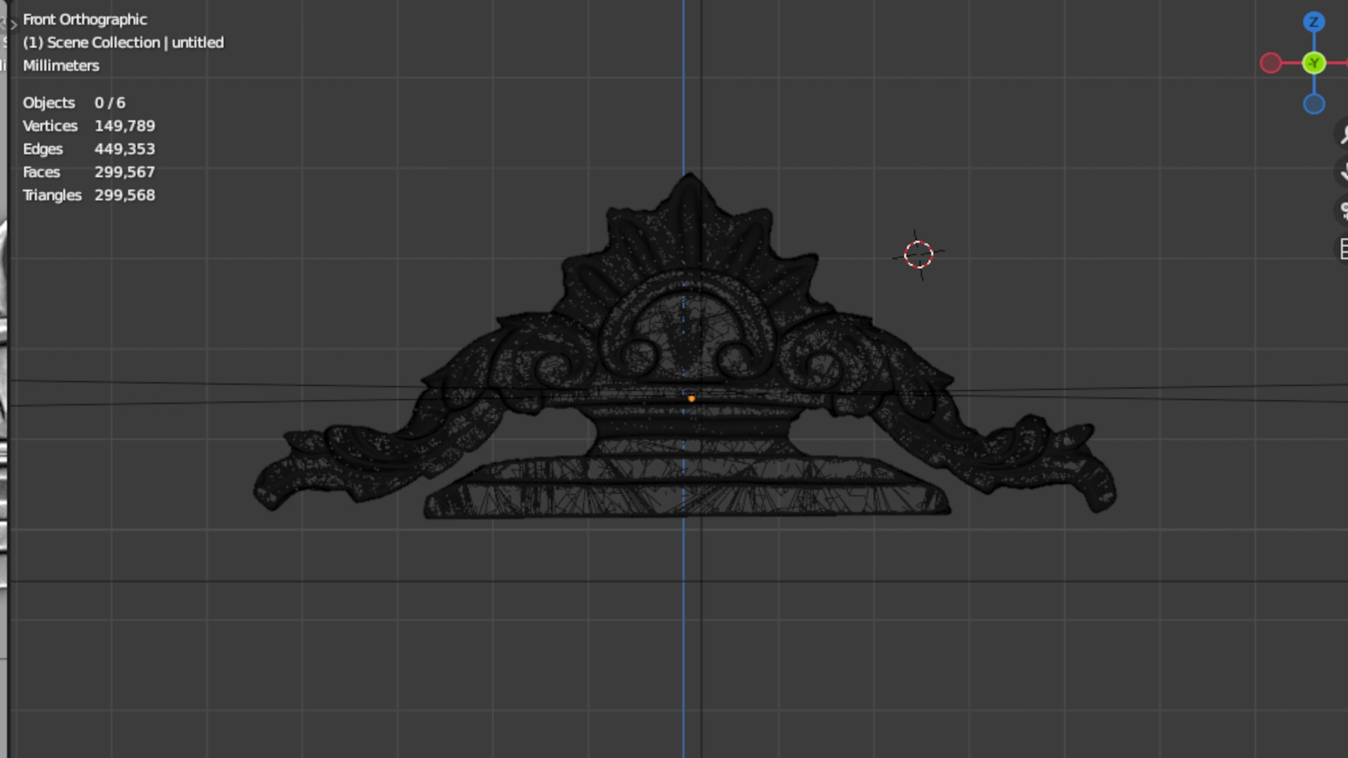 Classic decor ornament carved 22 3D model_5