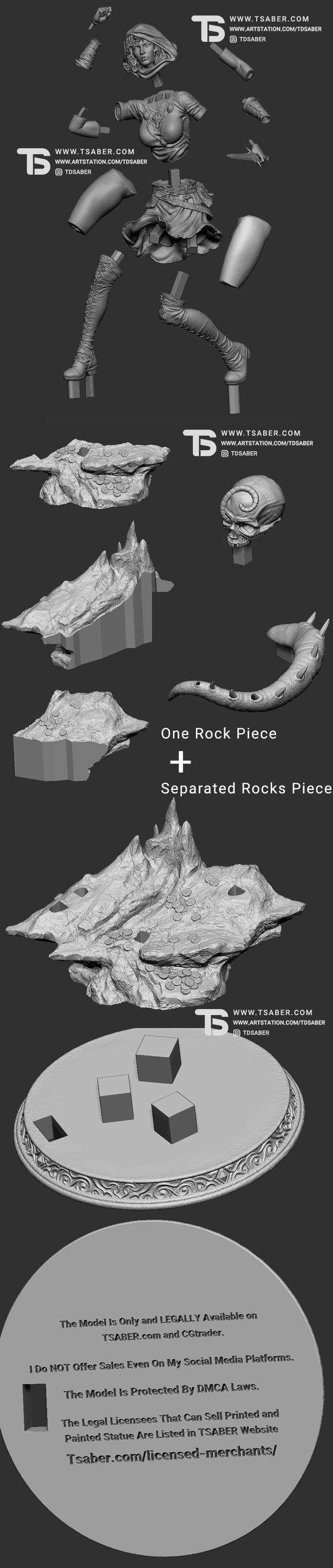 Rogue Statue 3D print model_4