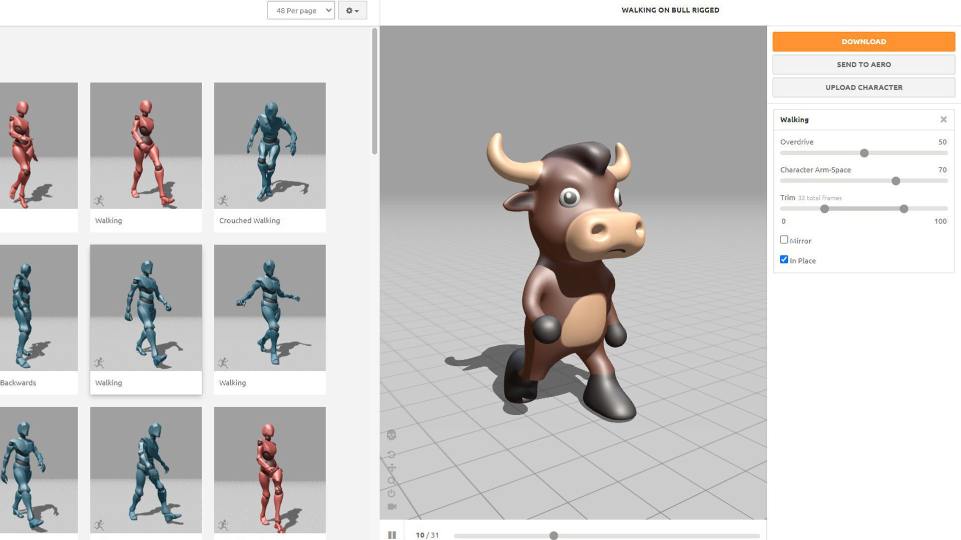 High-Quality 3D Cute Bull Animated for Games Low-poly 3D model_2