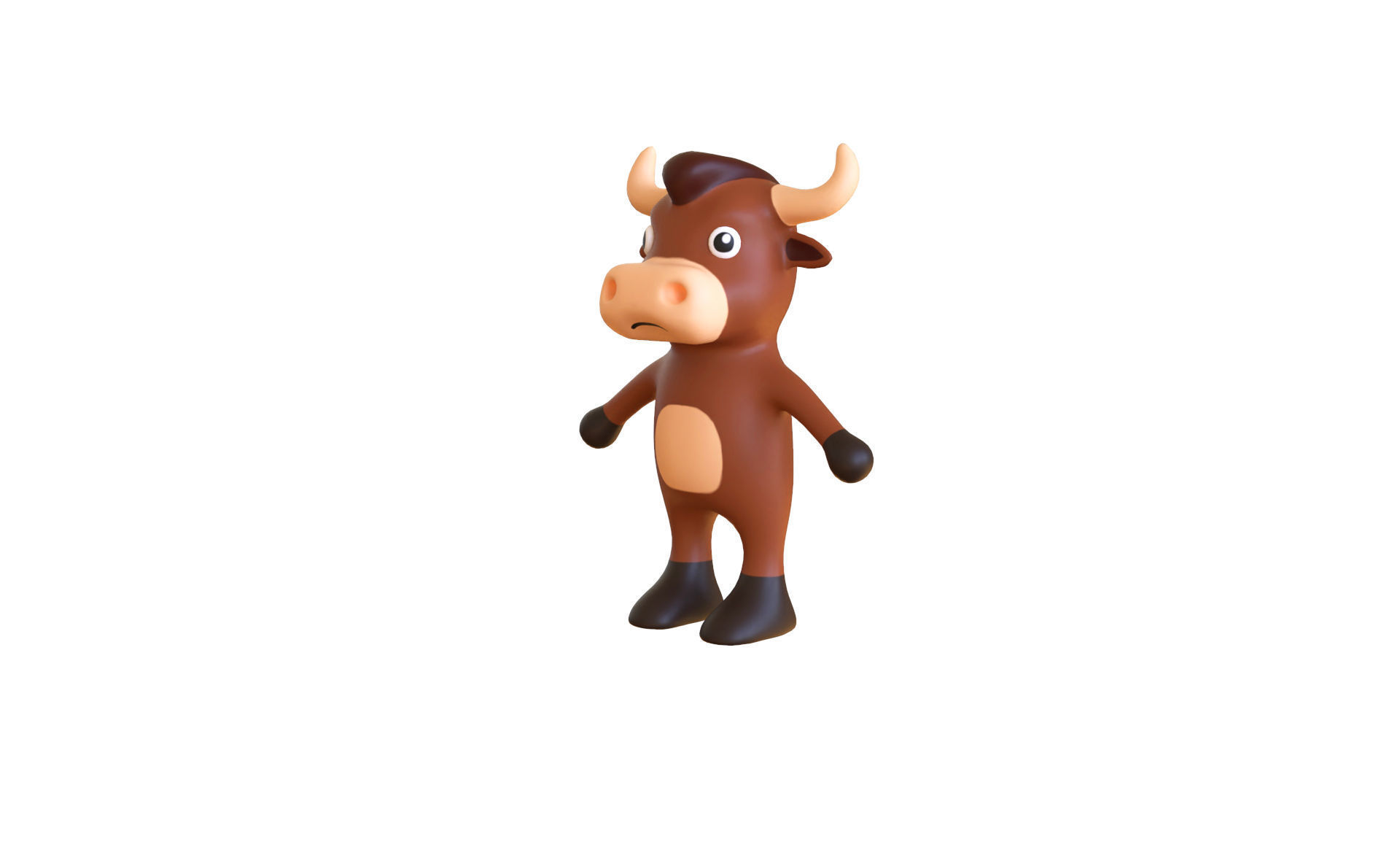 High-Quality 3D Cute Bull Animated for Games Low-poly 3D model_5