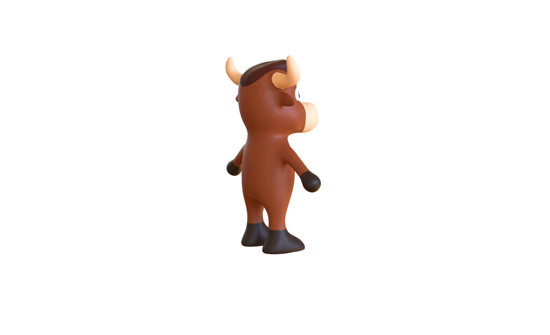 High-Quality 3D Cute Bull Animated for Games Low-poly 3D model_9