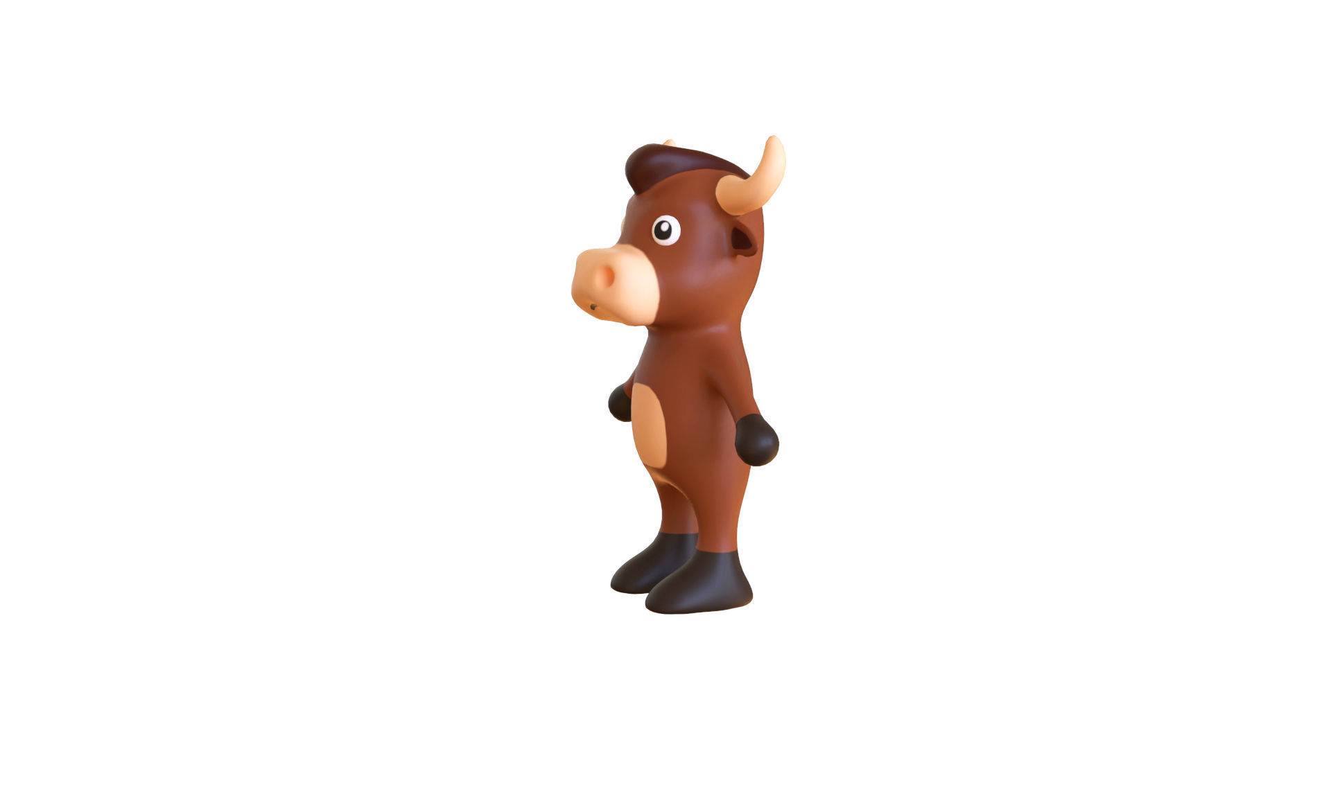High-Quality 3D Cute Bull Animated for Games Low-poly 3D model_6