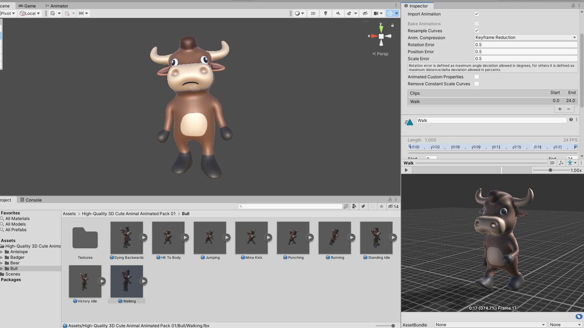 High-Quality 3D Cute Bull Animated for Games Low-poly 3D model_3