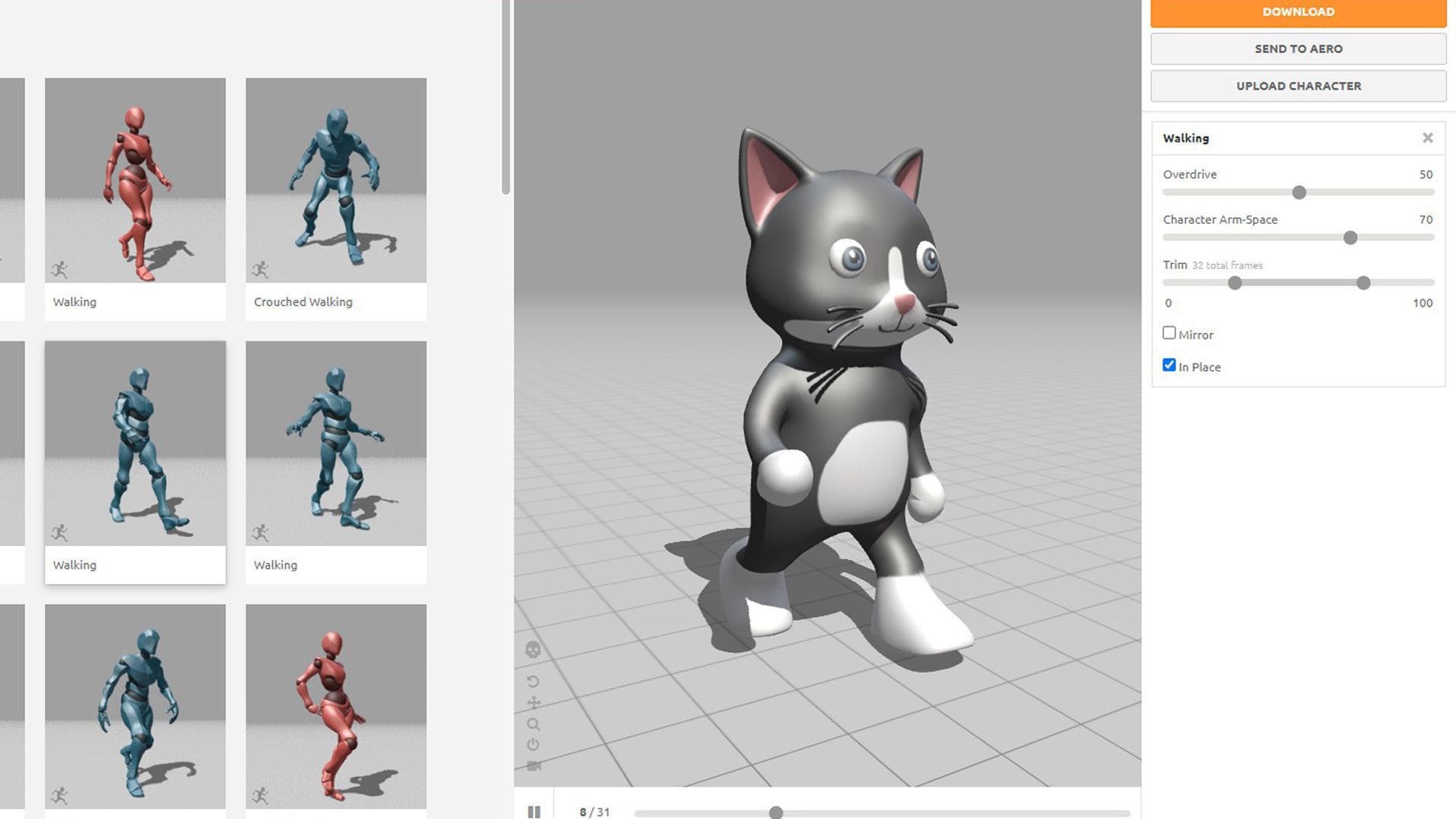 High-Quality 3D Cute Cat - Animated for Games Low-poly 3D model_2