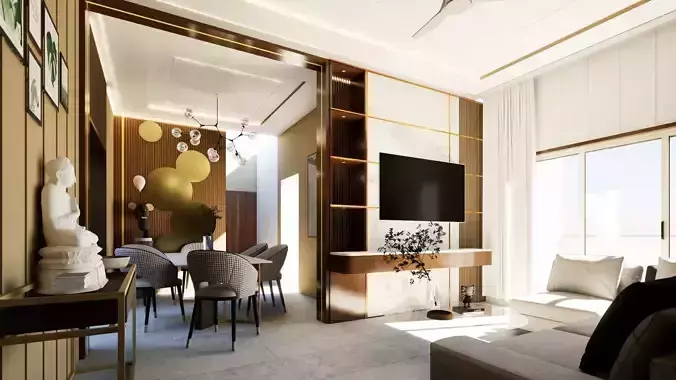 3BHK Modern Luxury Interior Package