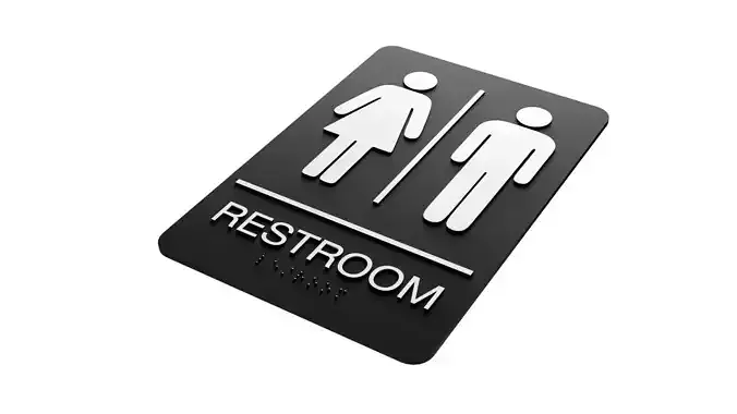 Public Restroom Sign with Braille