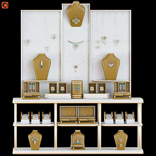 jewelry store showcase 01 Low-poly 3D model