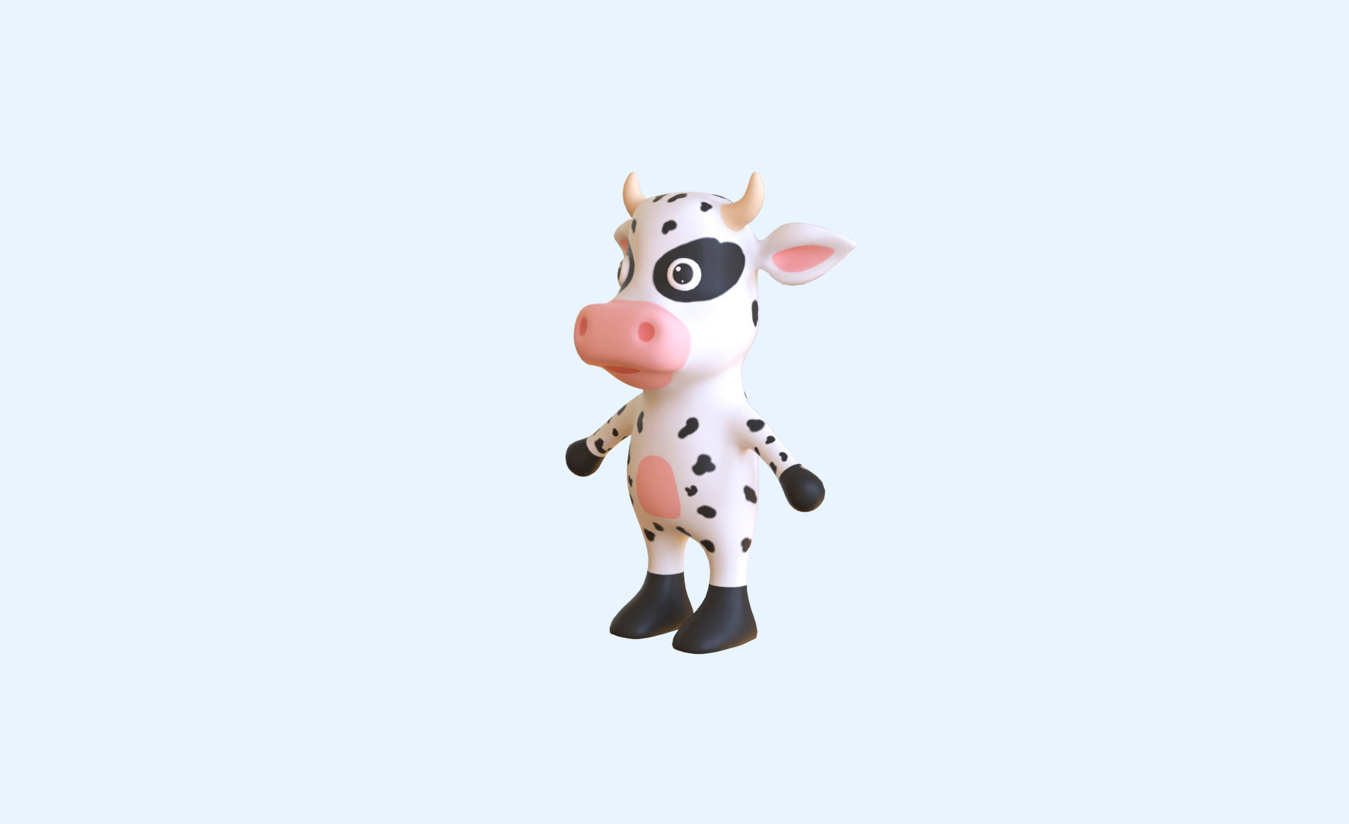 High-Quality 3D Cute Cow - Animated for Games Low-poly 3D model_6