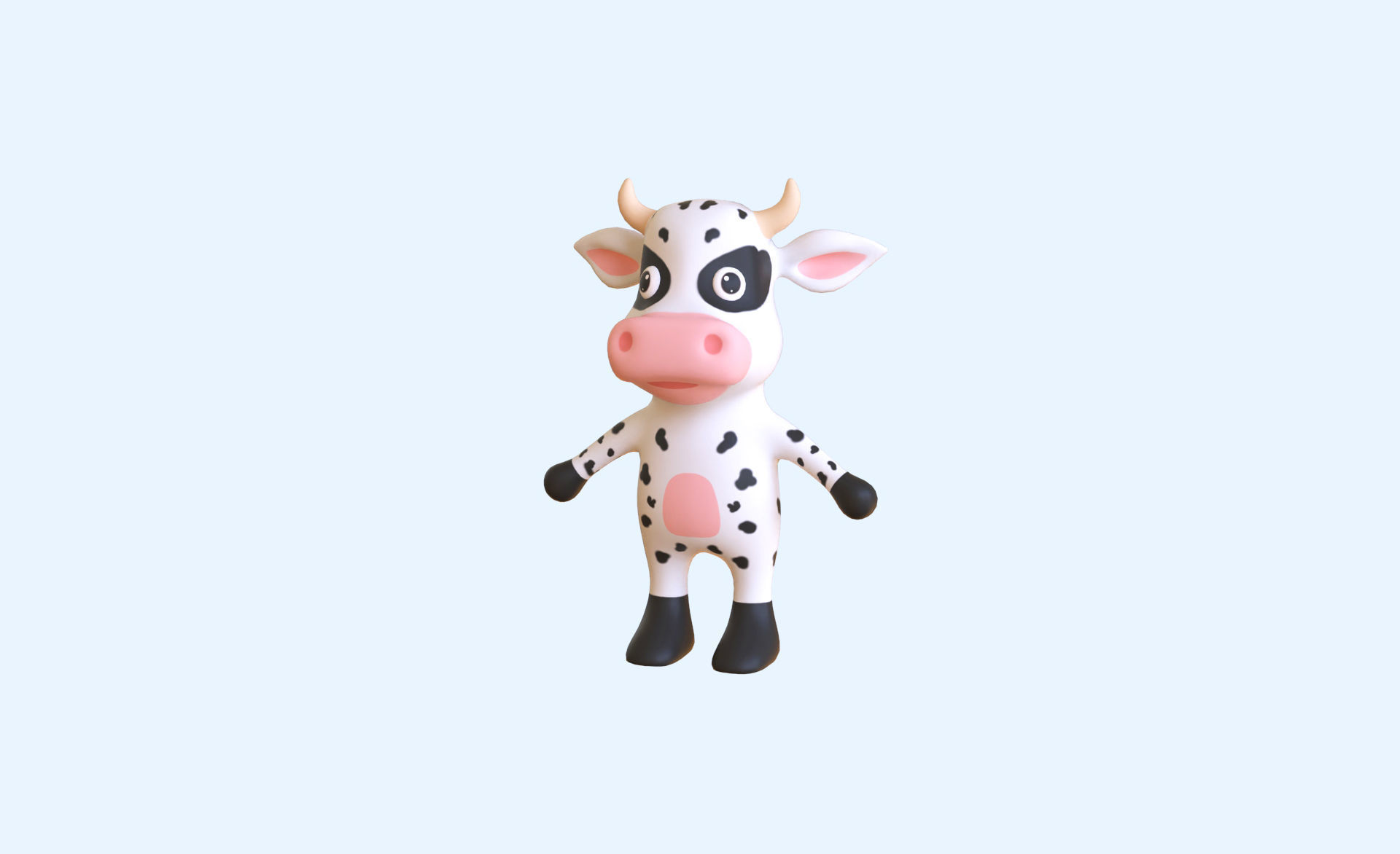 High-Quality 3D Cute Cow - Animated for Games Low-poly 3D model_1