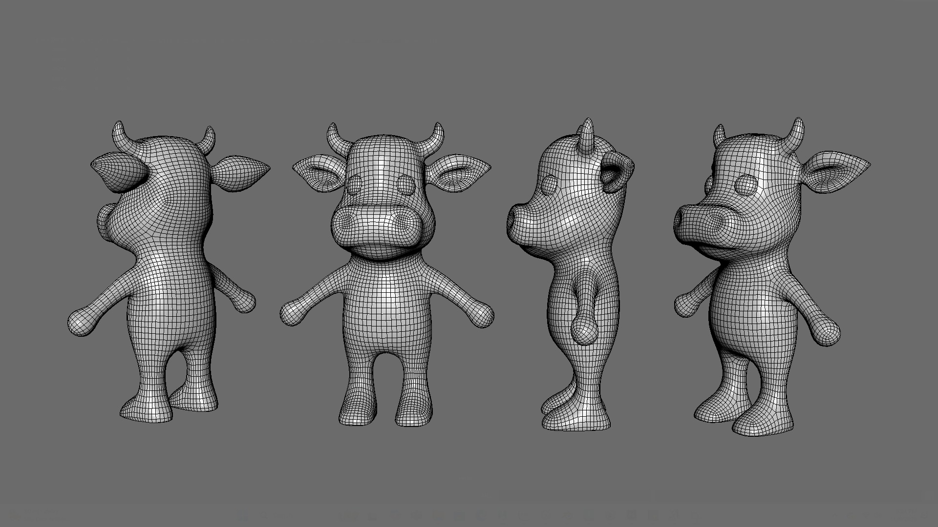 High-Quality 3D Cute Cow - Animated for Games Low-poly 3D model_14