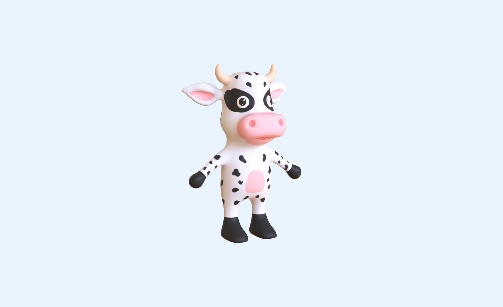 High-Quality 3D Cute Cow - Animated for Games Low-poly 3D model_11