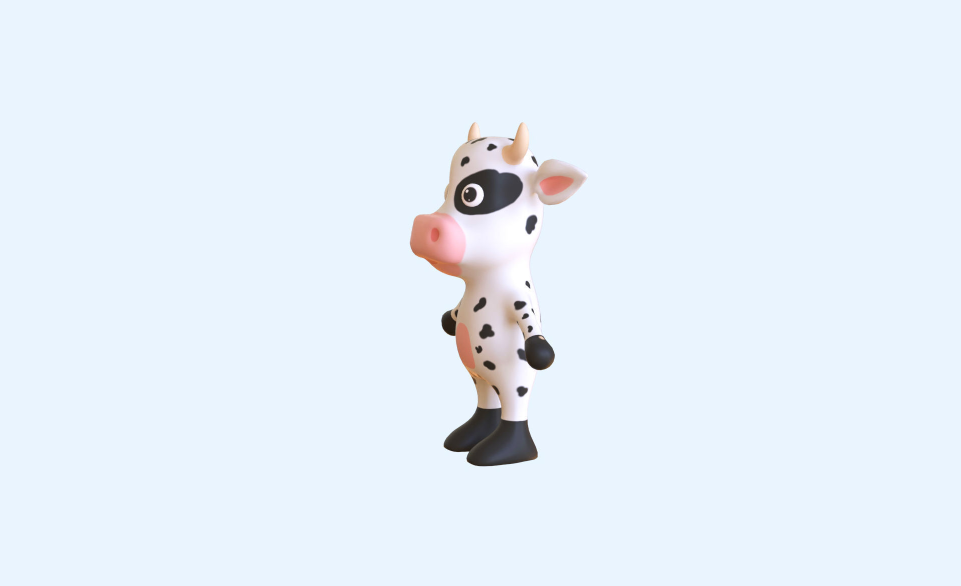 High-Quality 3D Cute Cow - Animated for Games Low-poly 3D model_5