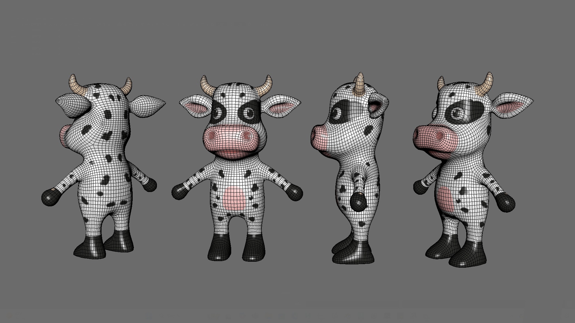 High-Quality 3D Cute Cow - Animated for Games Low-poly 3D model_15