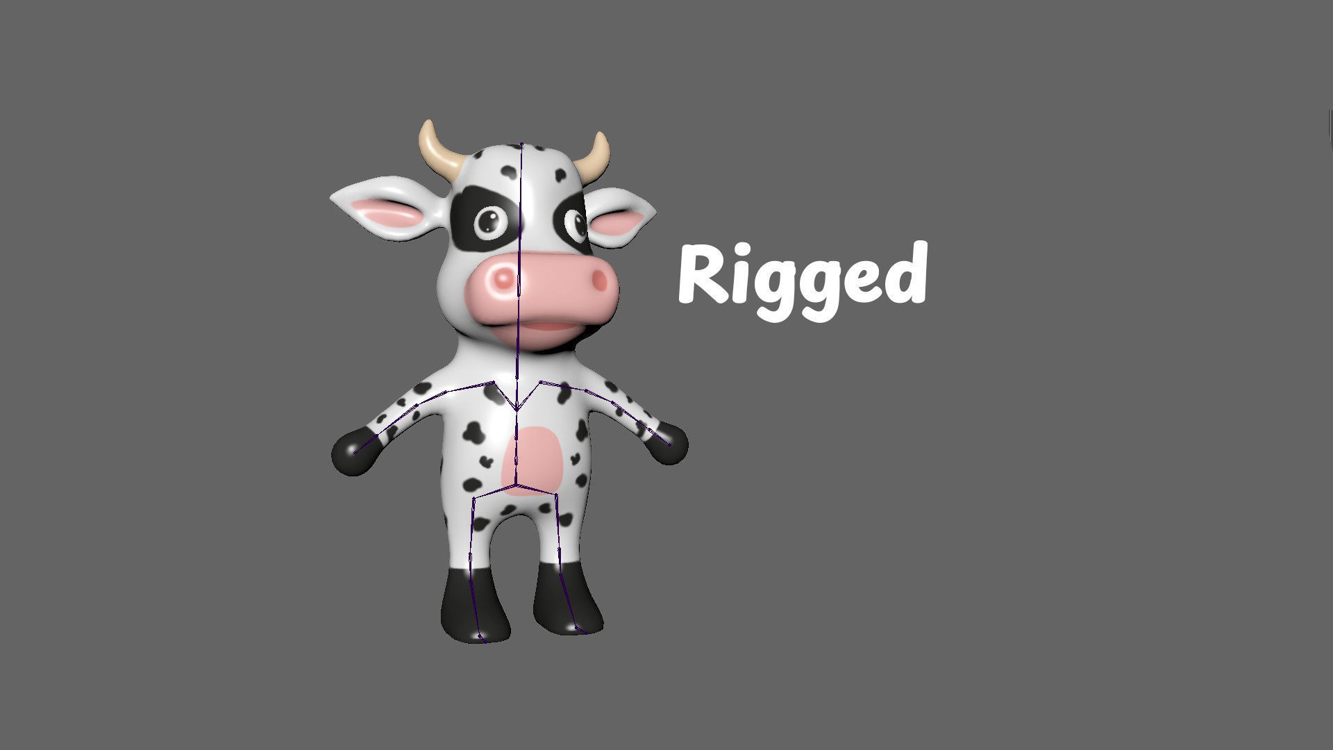High-Quality 3D Cute Cow - Animated for Games Low-poly 3D model_4