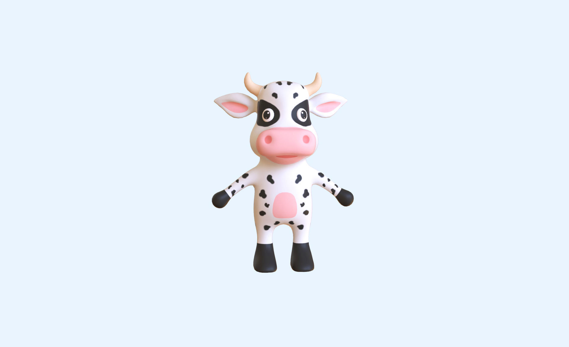 High-Quality 3D Cute Cow - Animated for Games Low-poly 3D model_12