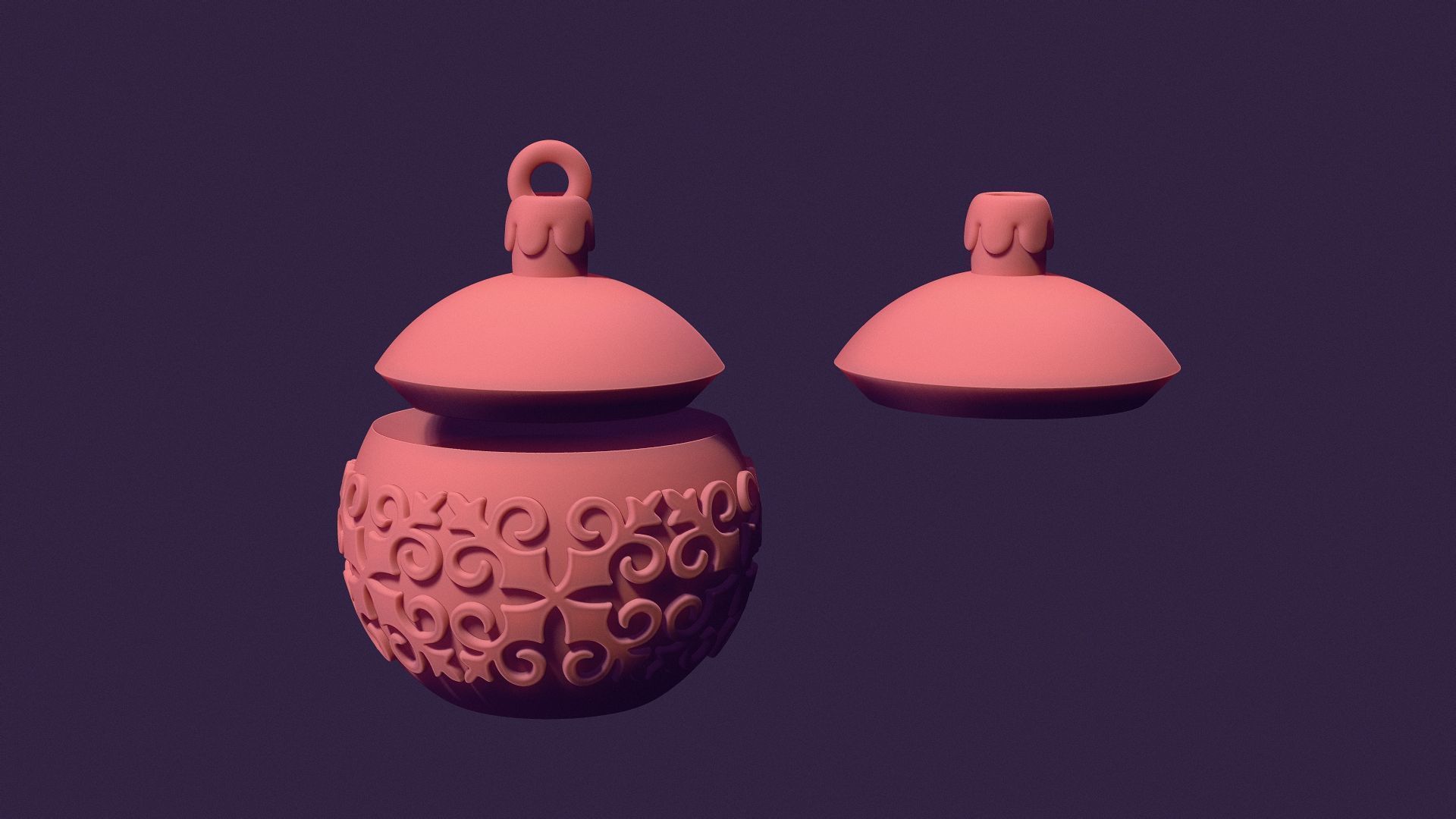 Christmas tree ball casting model 3D print model_2