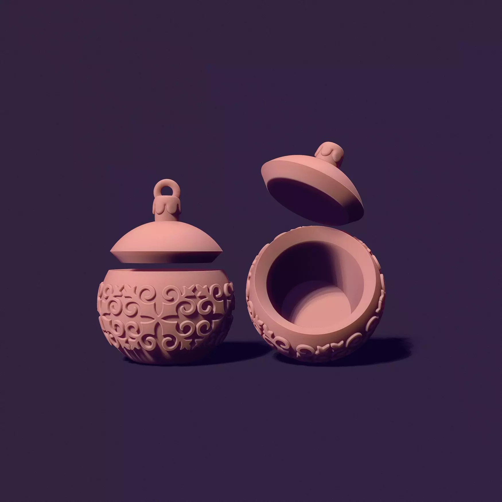 Christmas tree ball casting model 3D print model_0