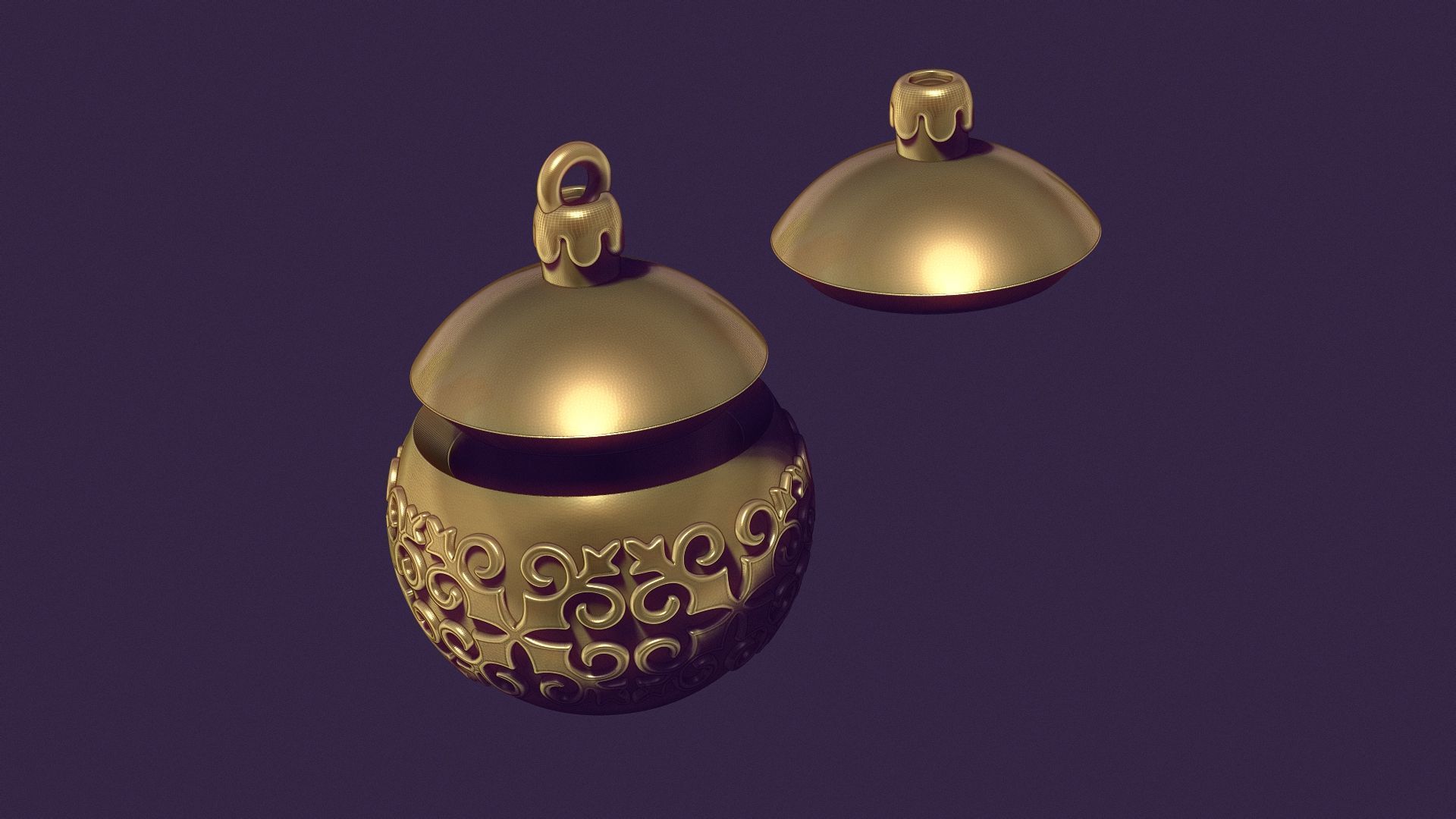 Christmas tree ball casting model 3D print model_3