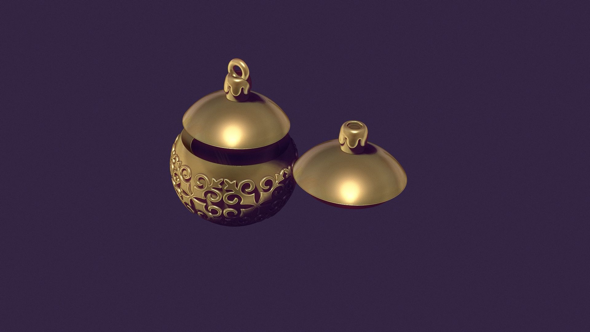 Christmas tree ball casting model 3D print model_5