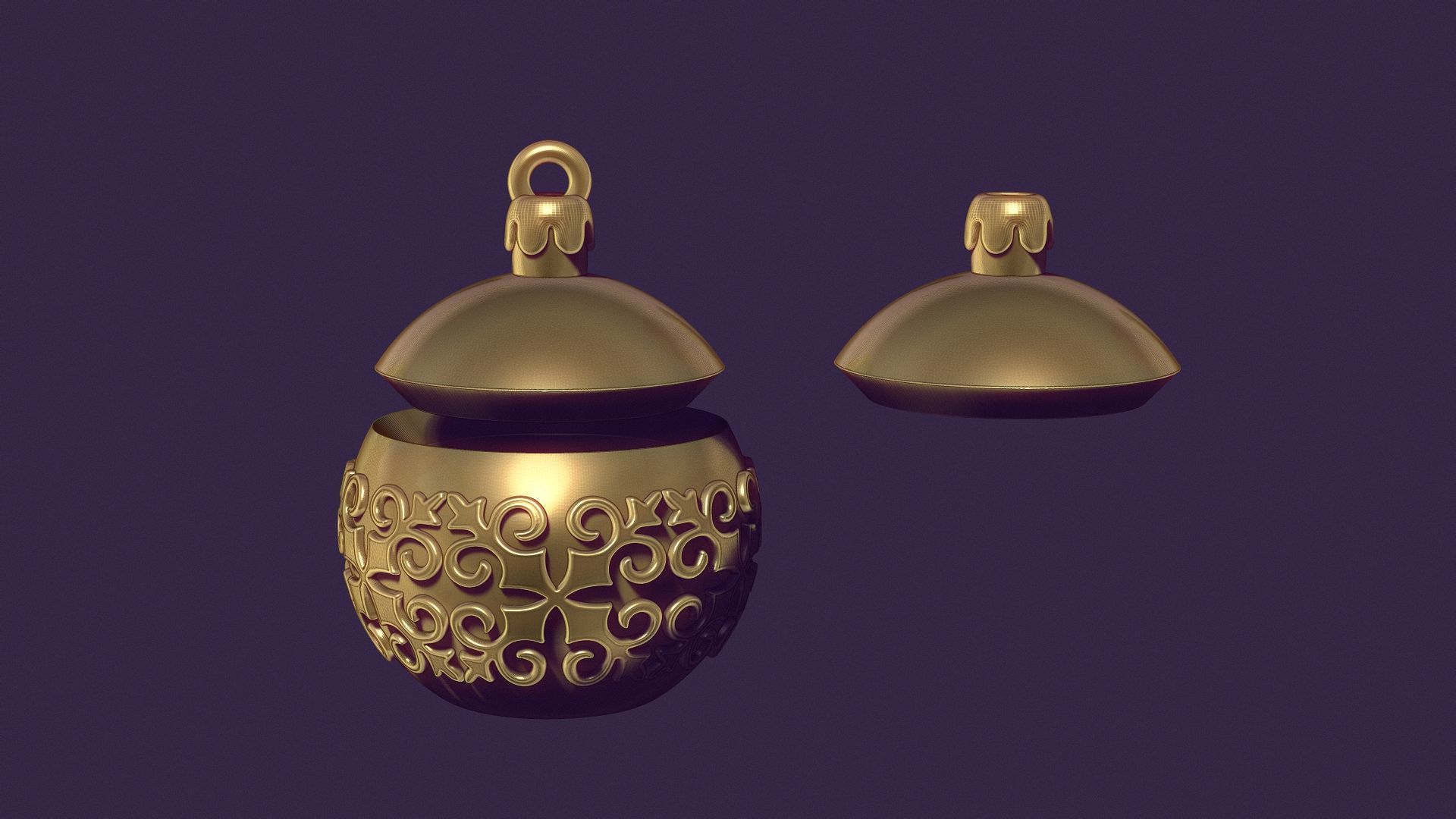 Christmas tree ball casting model 3D print model_1