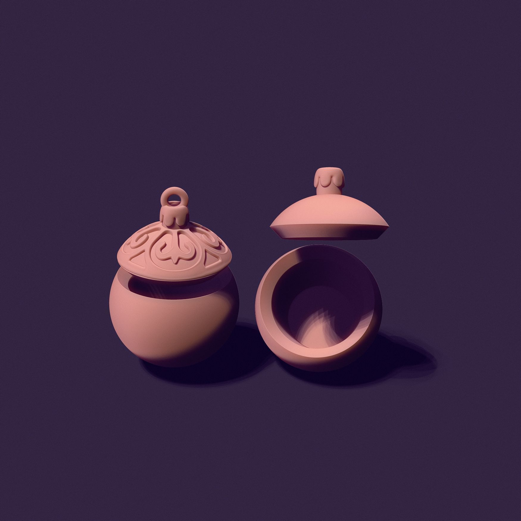 Christmas tree ball casting model 3D print model_5