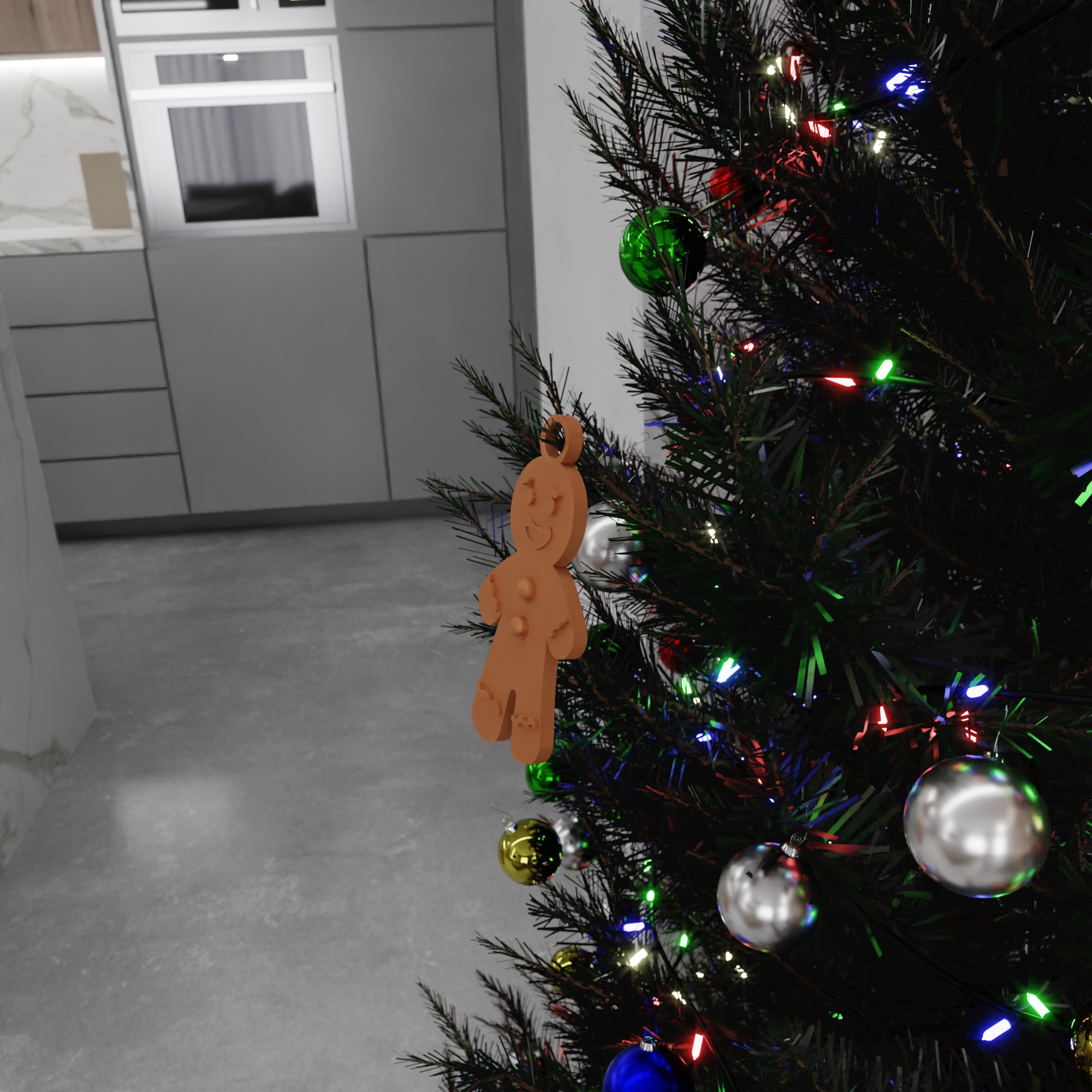 Gingerbread Man Ornament - 202 3D print model_12