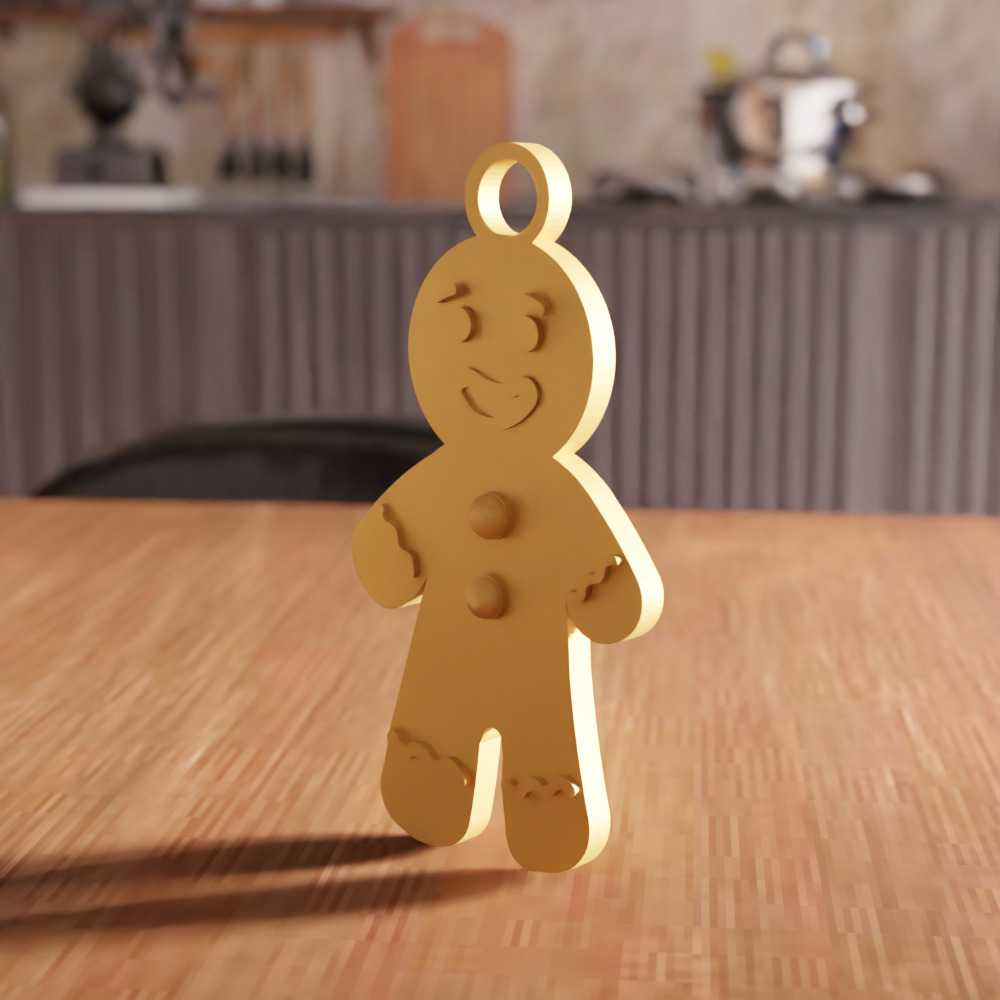 Gingerbread Man Ornament - 202 3D print model_1