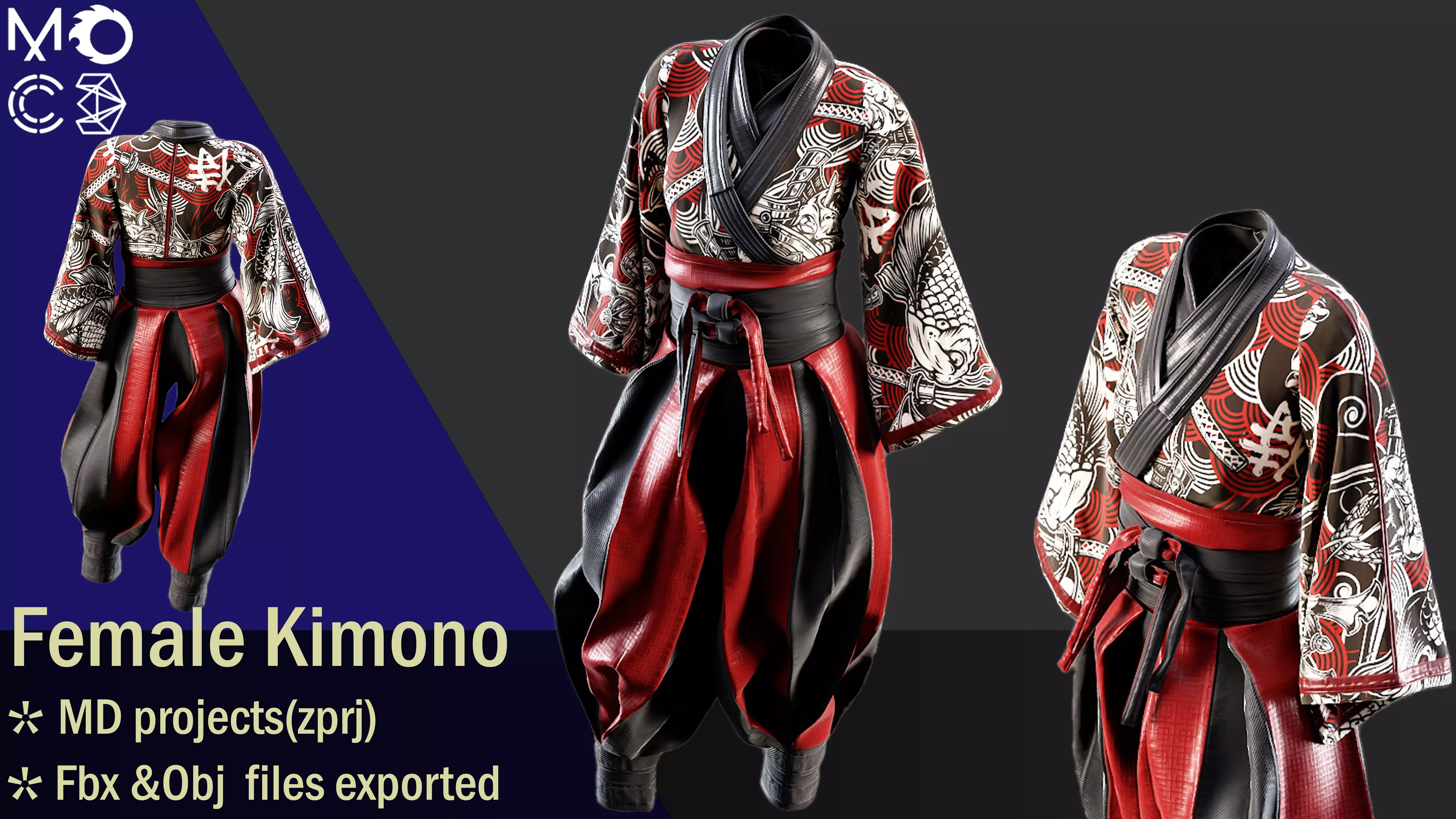 Female Kimono 3D model