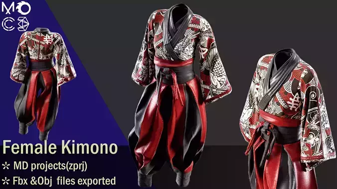 Female Kimono 3D model