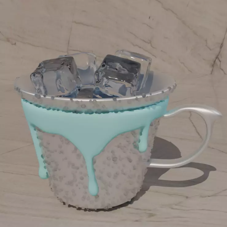 An icy cup Free low-poly 3D model