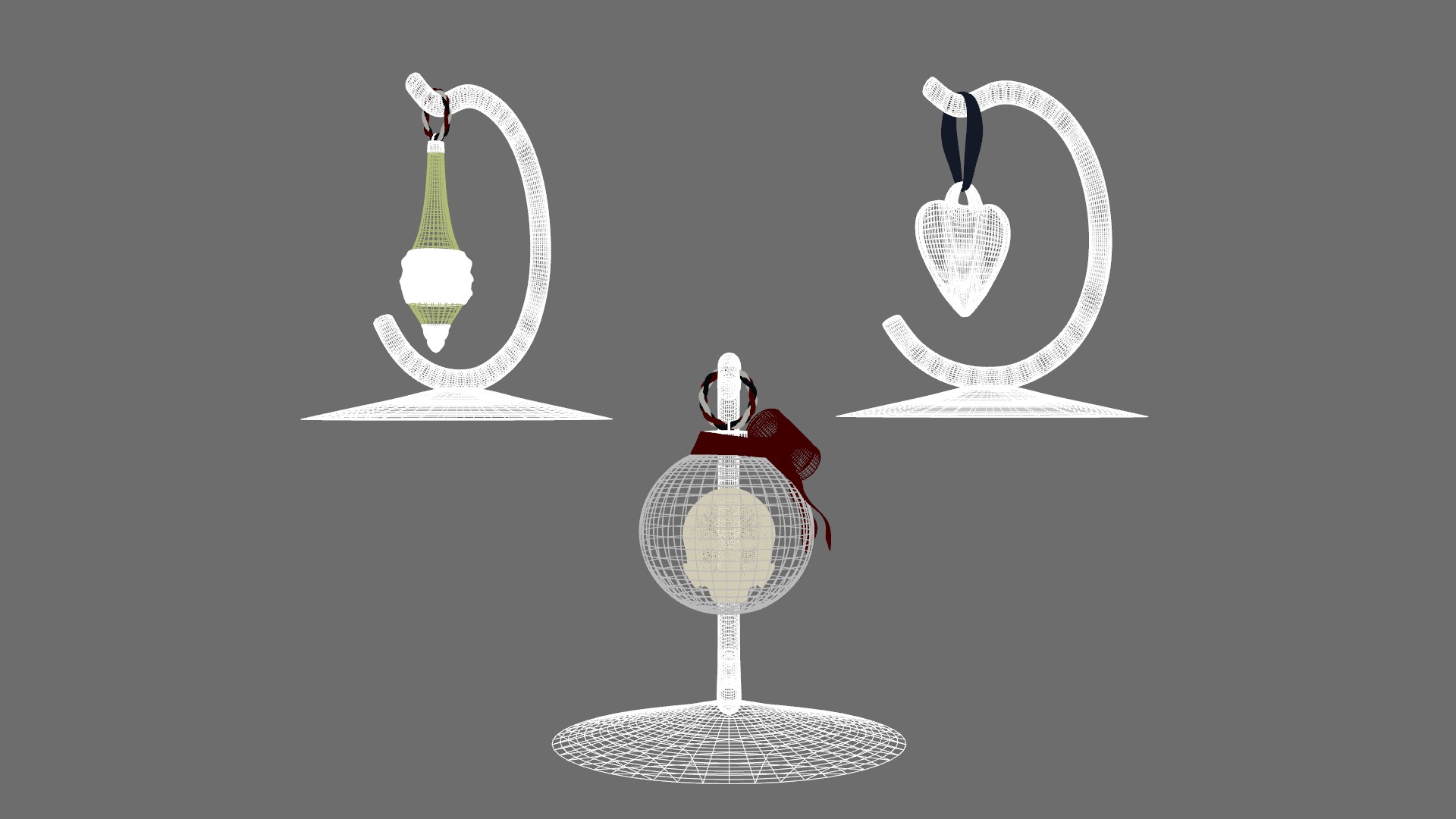 Gothic Christmas Tabletop Decoration Low-poly 3D model_9