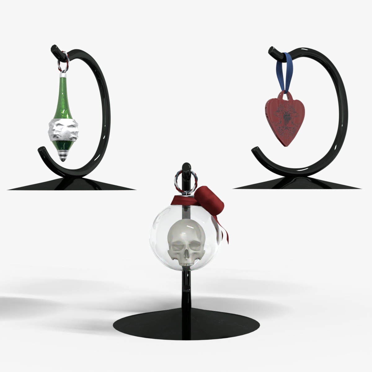 Gothic Christmas Tabletop Decoration Low-poly 3D model_7