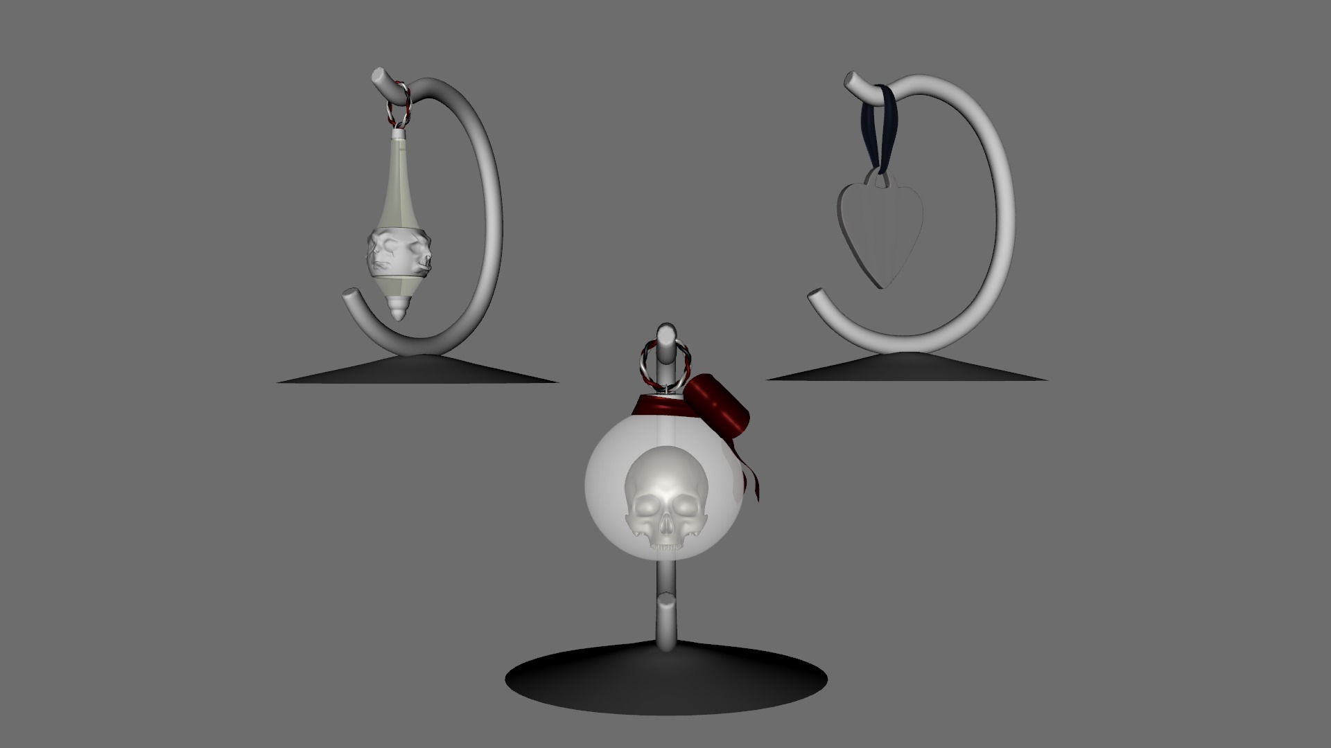 Gothic Christmas Tabletop Decoration Low-poly 3D model_10