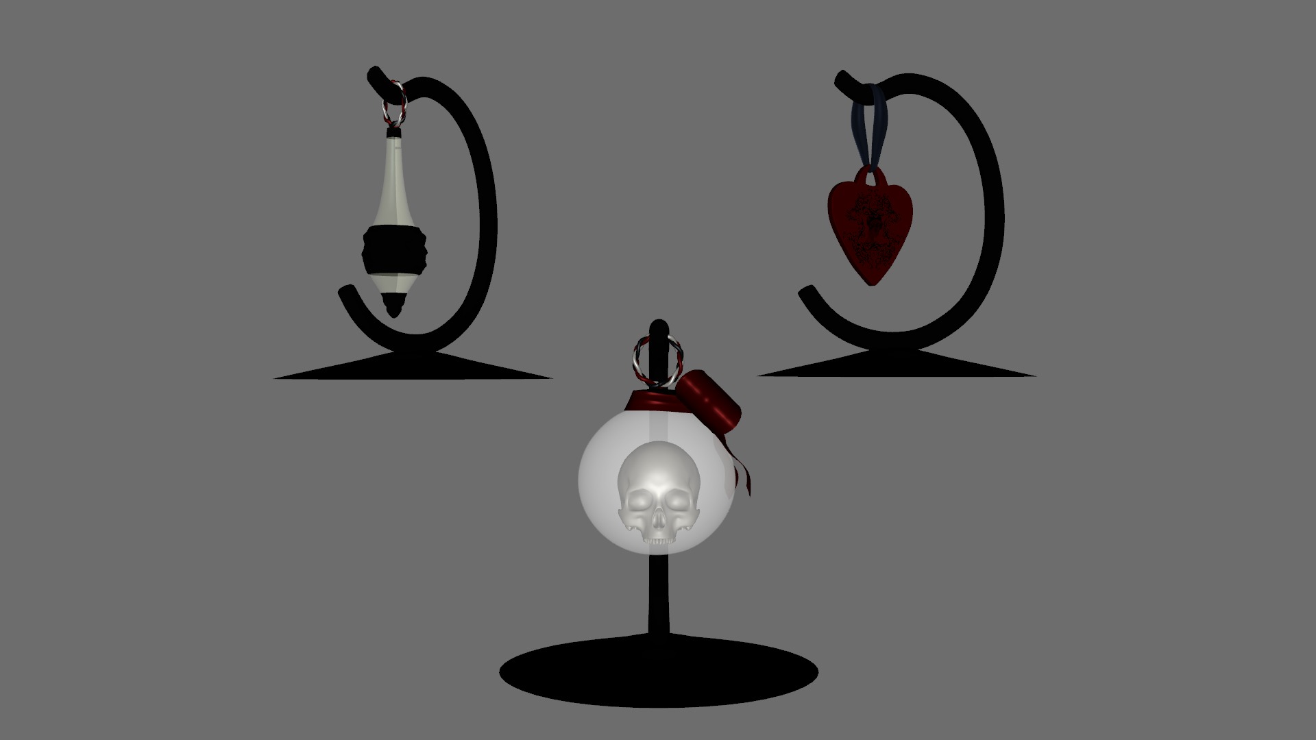 Gothic Christmas Tabletop Decoration Low-poly 3D model_12