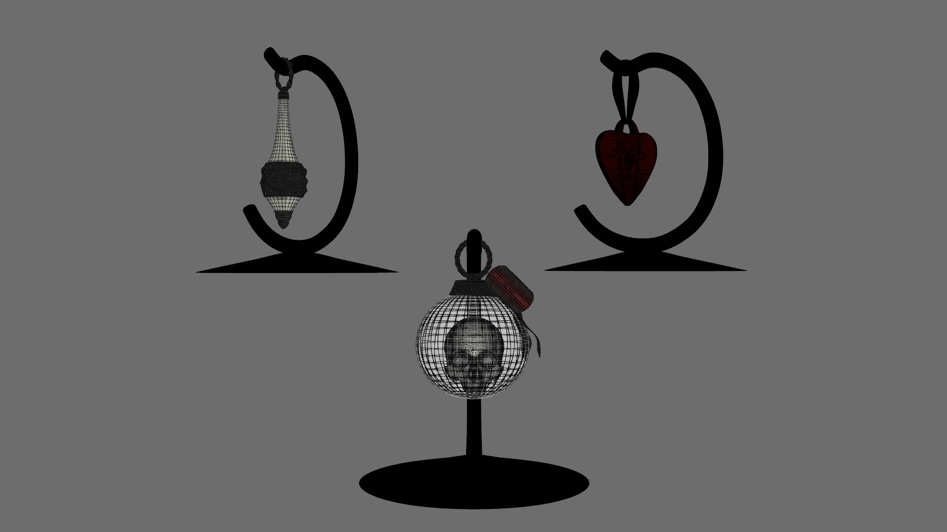 Gothic Christmas Tabletop Decoration Low-poly 3D model_11