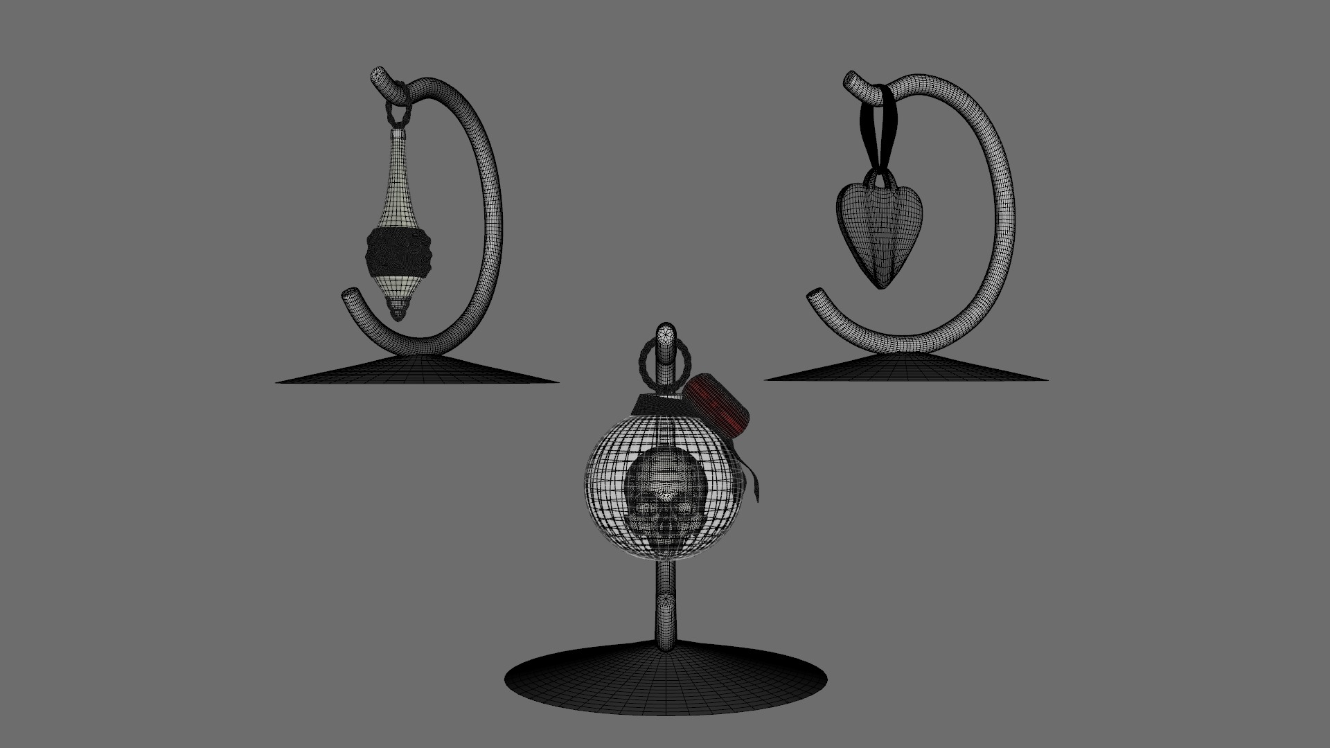 Gothic Christmas Tabletop Decoration Low-poly 3D model_8