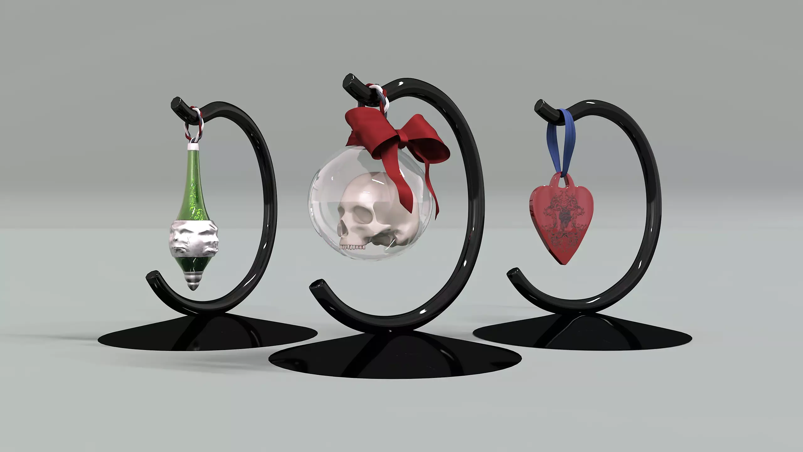 Gothic Christmas Tabletop Decoration Low-poly 3D model_0