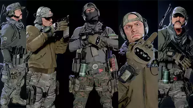 Soldiers-Pack Low-poly 3D model