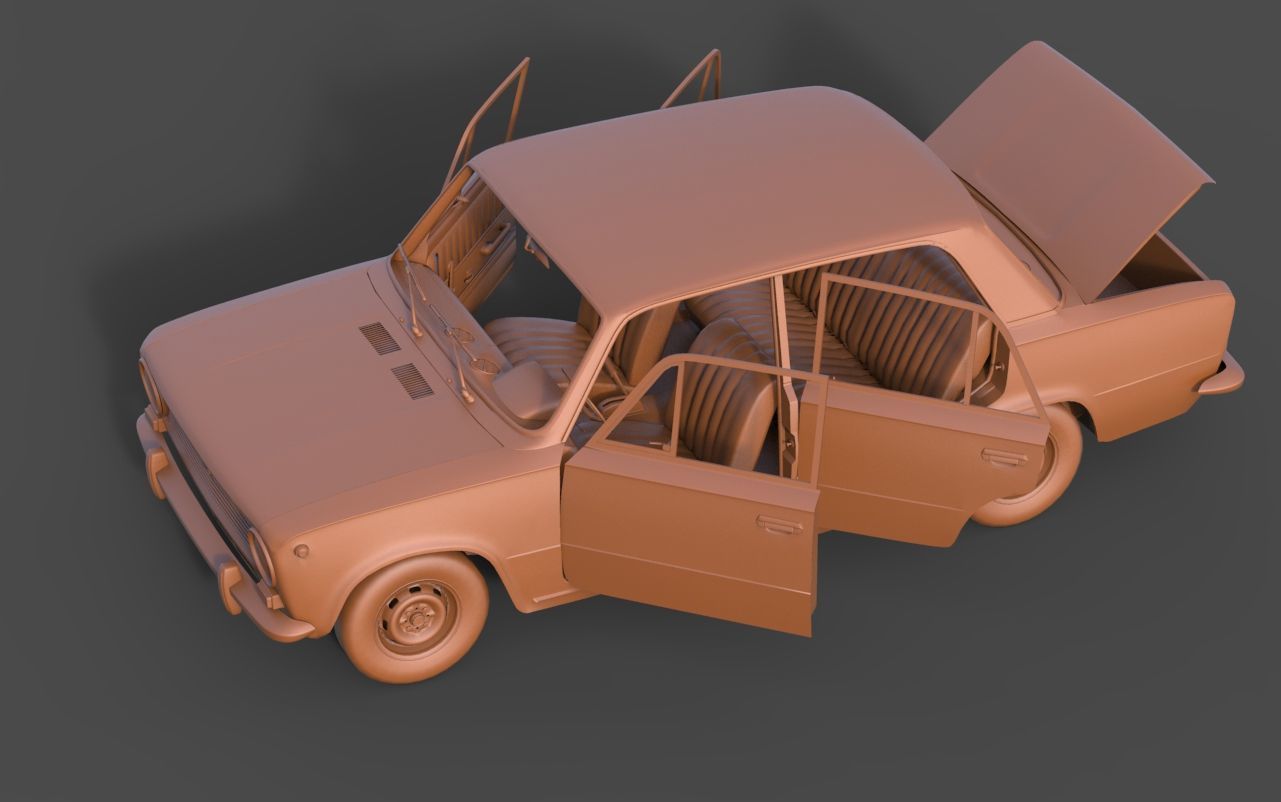 Vaz 2101 3D print model_5